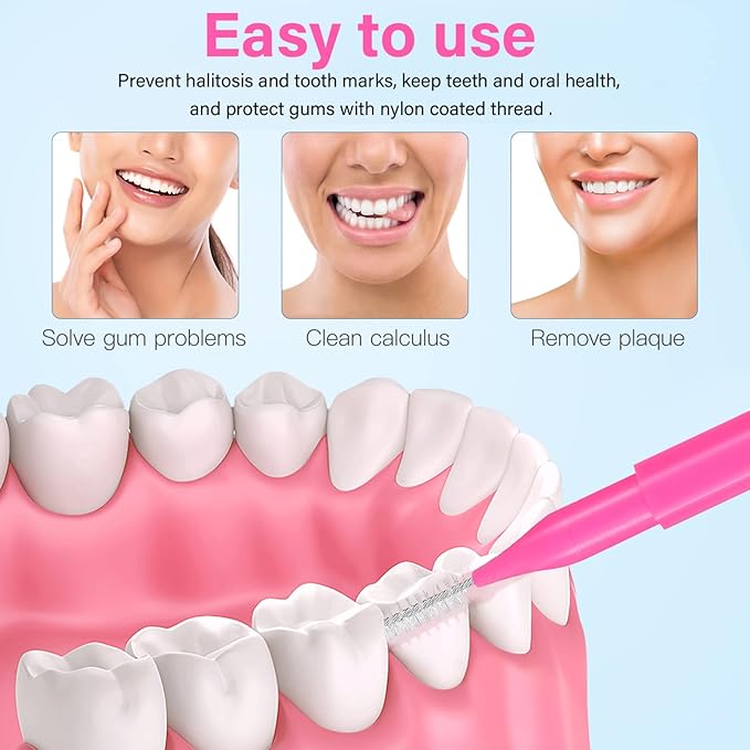 Interdental Brush 100Pcs Assorted Color Tooth Cleaning Tool for Oral Hygiene Portable Flossers for Braces and Teeth Care