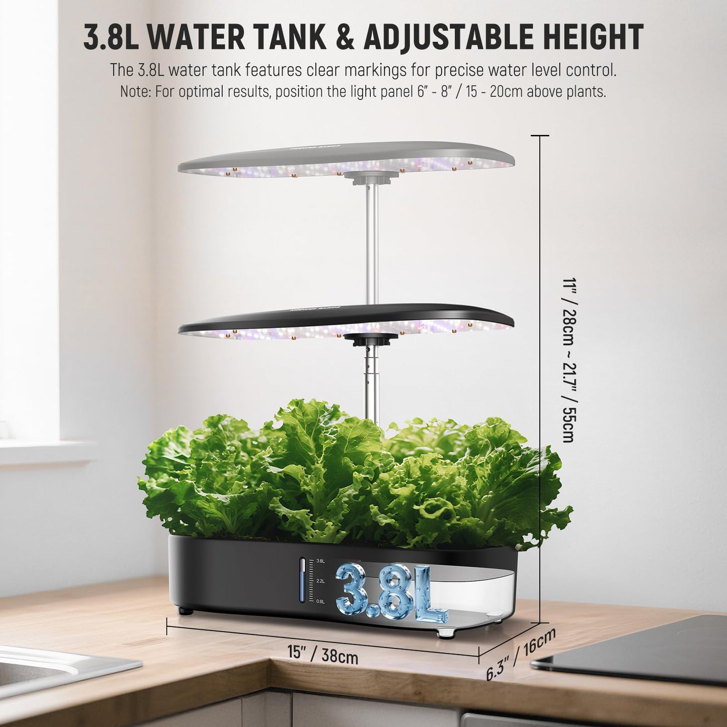 NEEWER Basics Hydroponics Growing System Kit with LED Plant Light/3 Growing Modes/12 Pods/Timer/LCD/Smart Quiet Pump, Touch Light Planter for Herb Garden Vegetables Flowers Indoor Gardening, HGS01