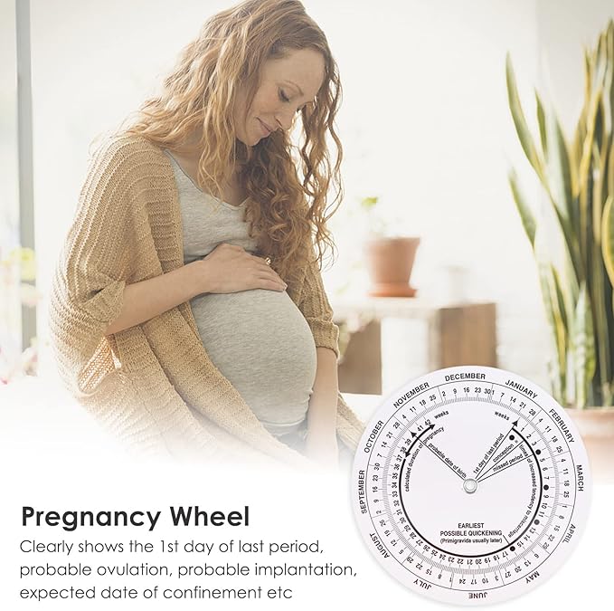 8Pcs Pregnancy Wheel Badge Card, Pregnancy Wheel Due Date Calculator for Doctors Midwives Nurses Pregnant Patients