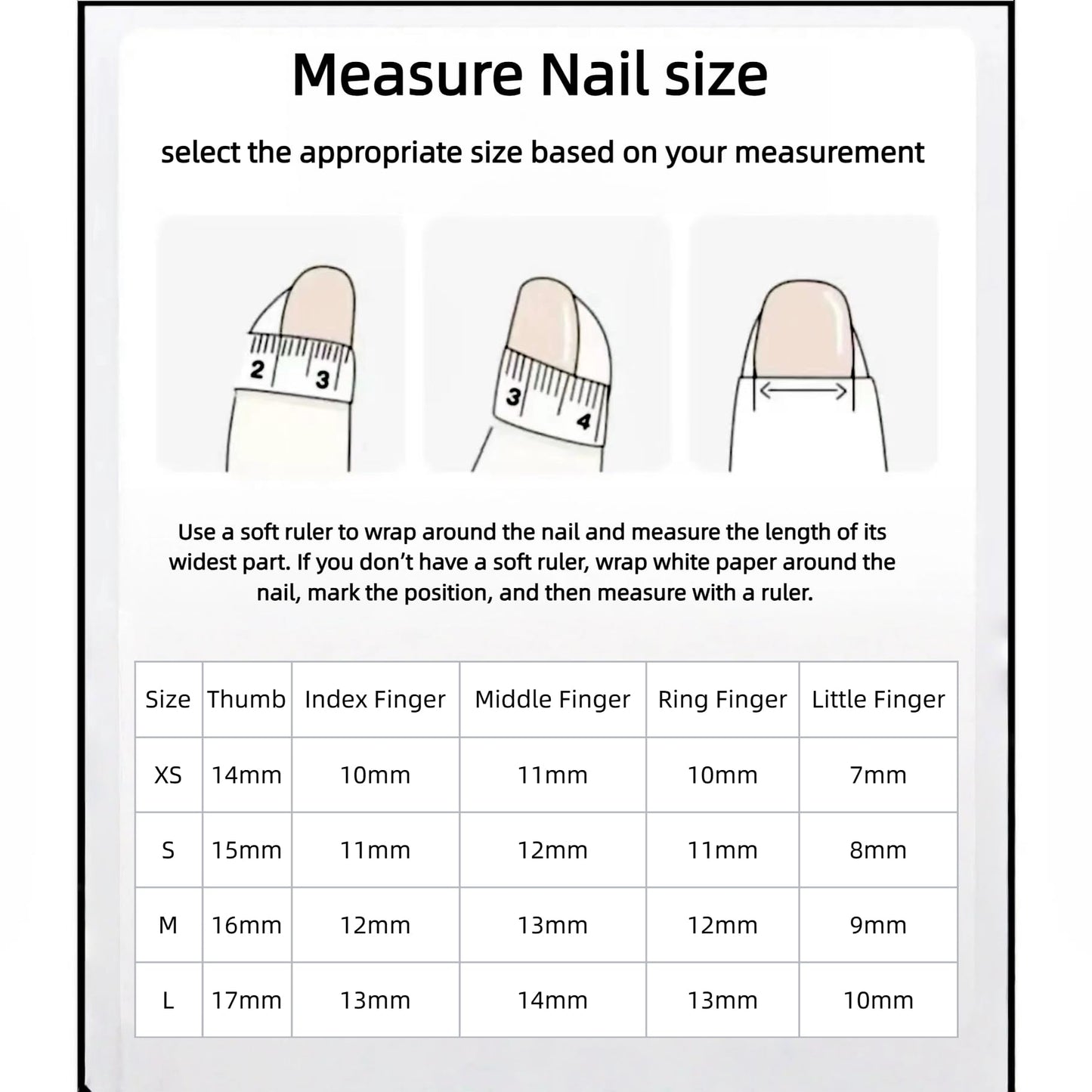 LOHAS Home 3D Carved & Painted Handcrafted Cute Wearable Nails Reusable Long Press-on Nails, Distressed Denim, M