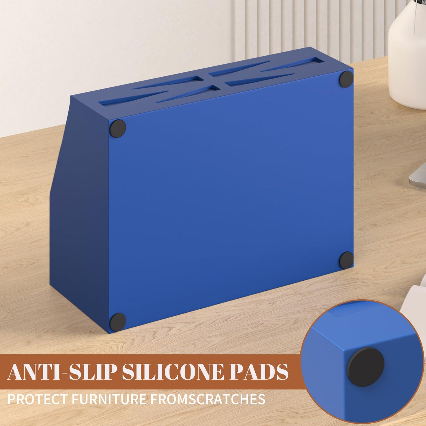 BELO VALE Wood Mail Organizer Countertop,Farmhouse Desk and Kitchen Countertop Storage, Letter Sorter, Desk Mail and Bill Organizer, Desktop File and Paper Holder (Blue)