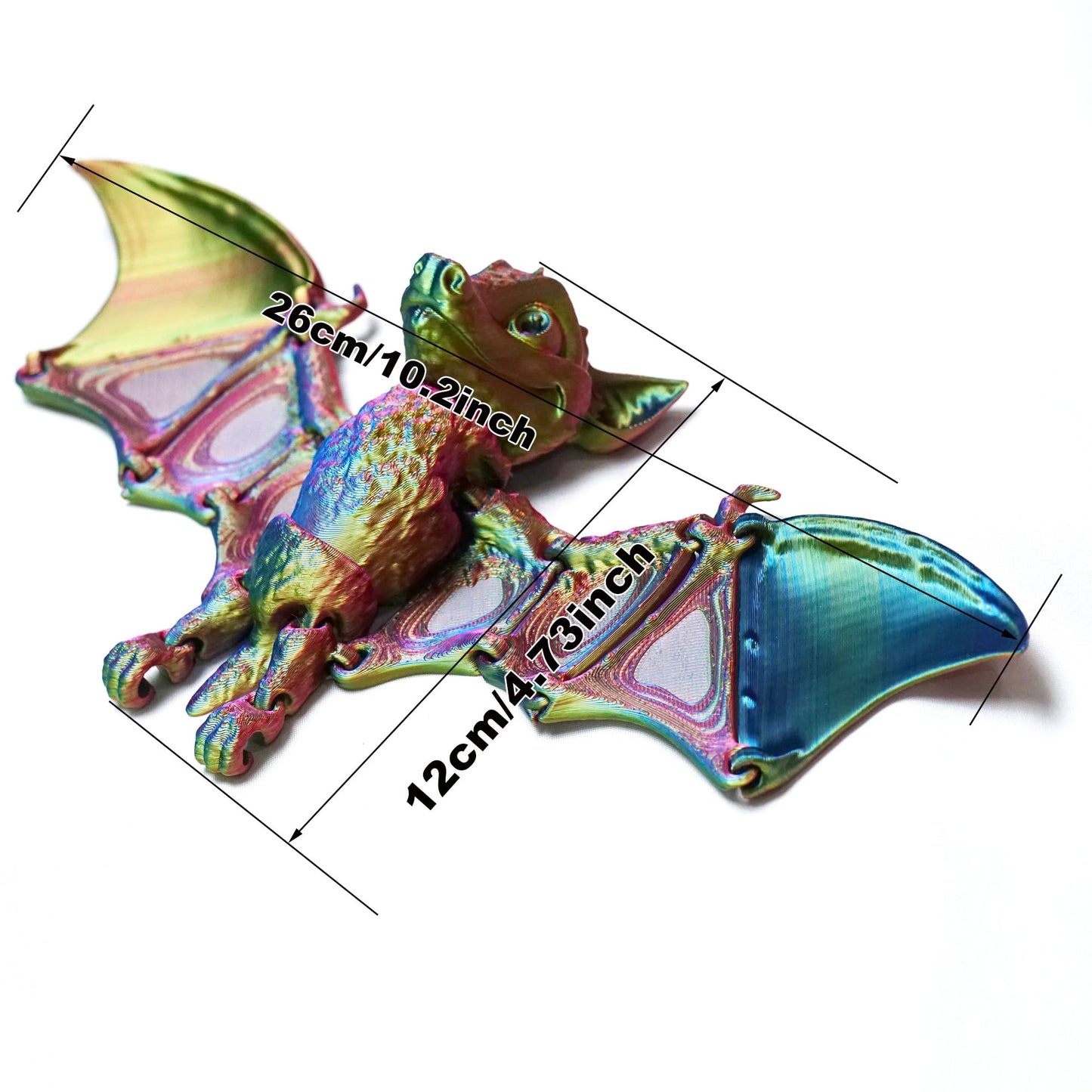3D Printed bat Model,Articulated bat Toys,Surprise Fantasy Gifts, Flexible Joint Animal Figurines, 3D Printed Stuff,Stress Relief, Fidget restlessness, ADHD Toys