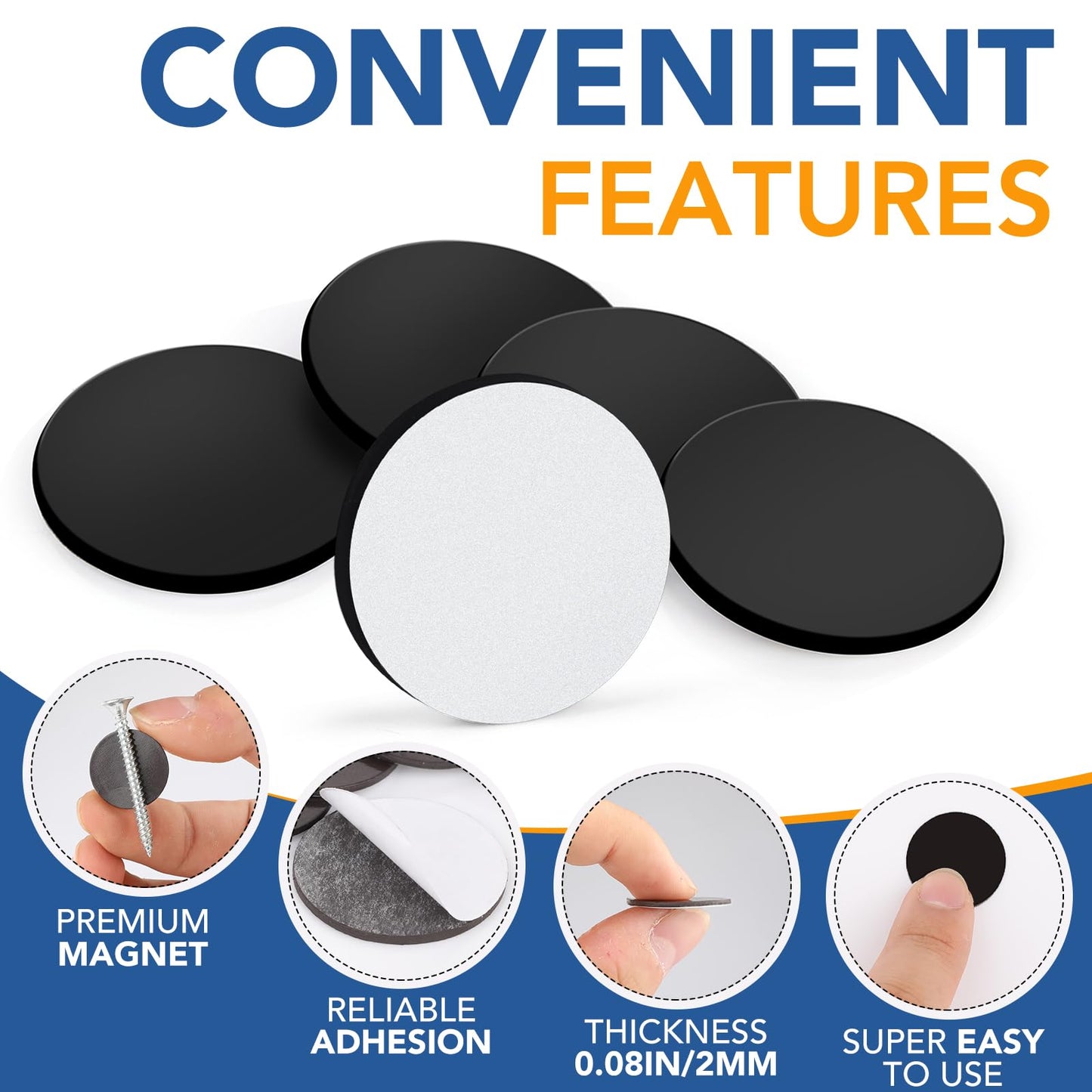 DIYMAG 280Pcs Magnetic Dot with Self Adhesive, Round Magnets Magnetic Tape Flexible Magnet Sheets with Adhesive for Crafts Photos and Die Storage Easy Peel and Stick, 0.8 x 0.08inch