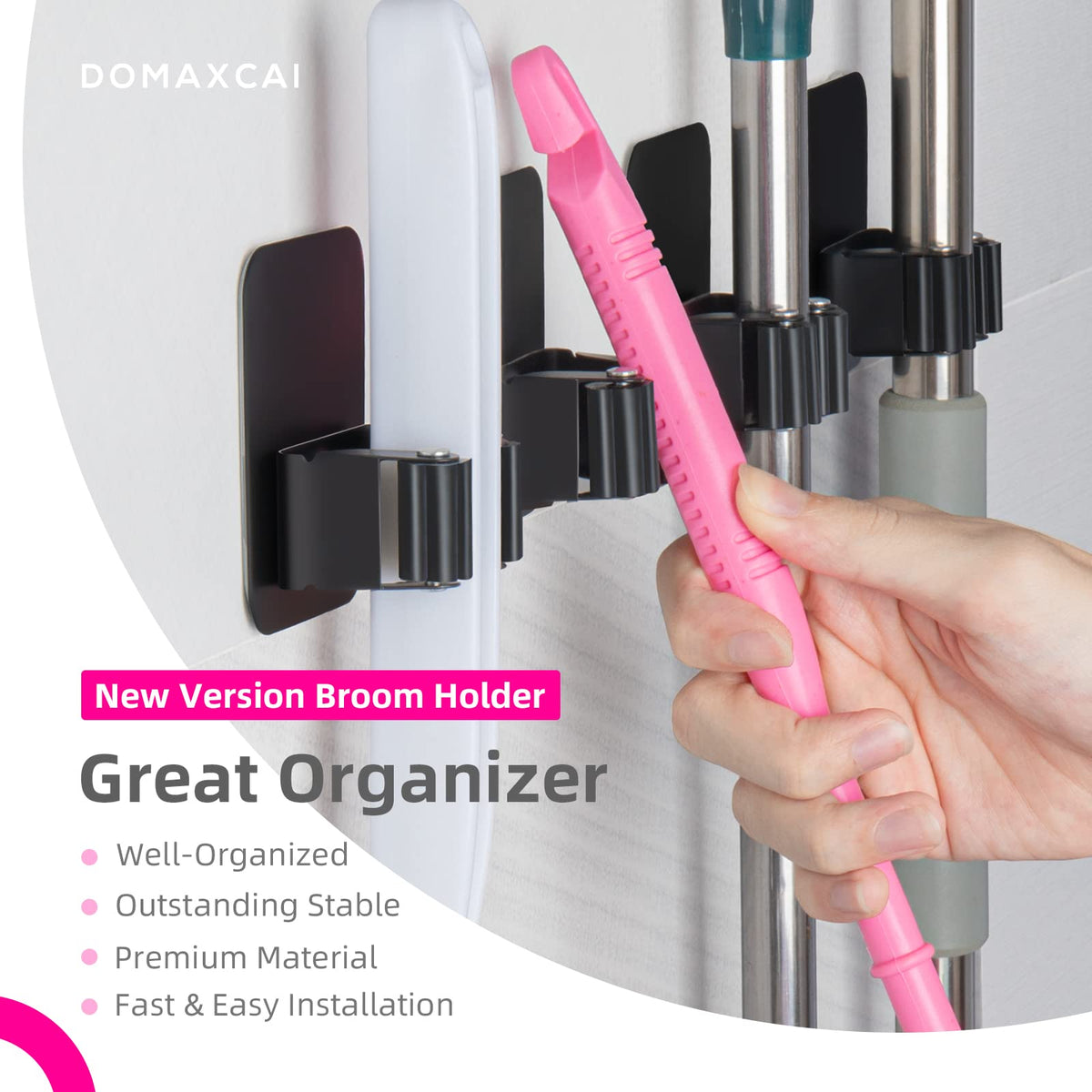 8 Pack Broom Holder Wall Mount (8 Count)