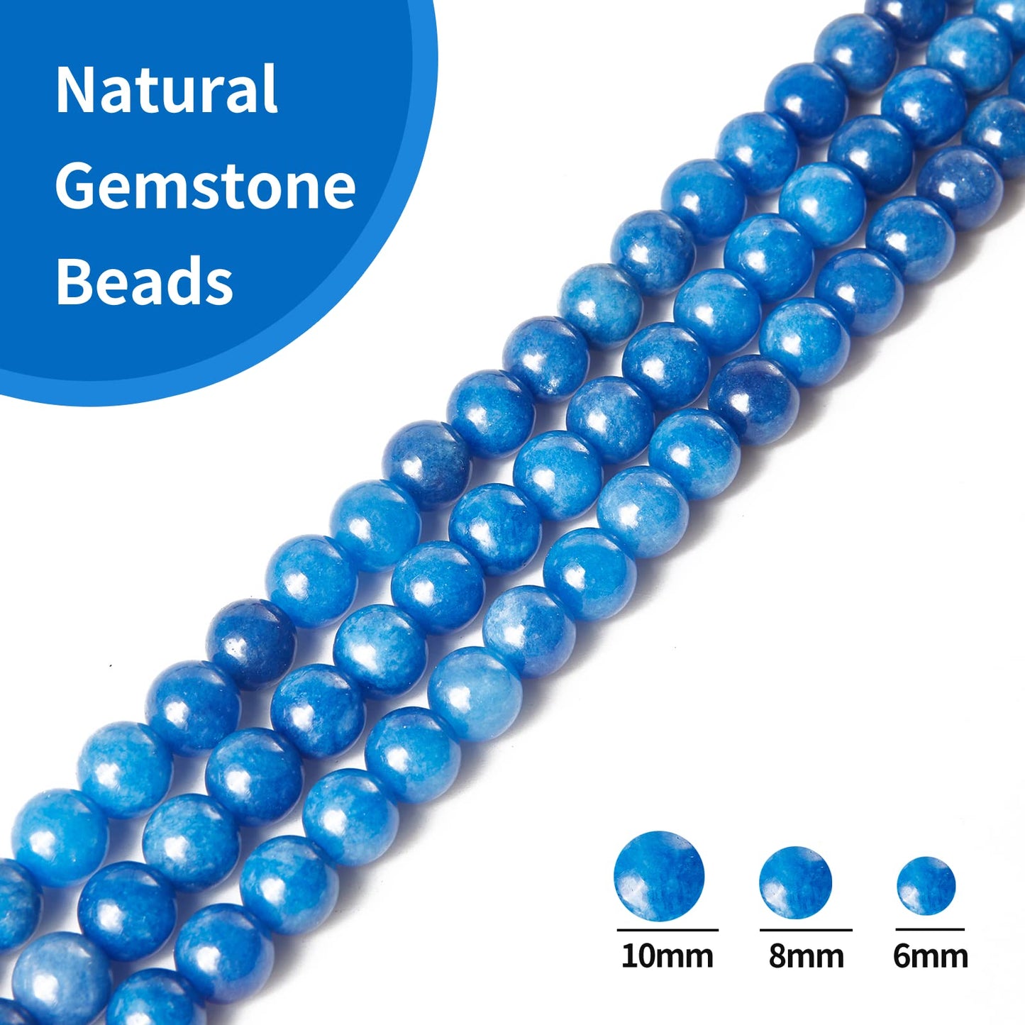 35pcs 10mm Natural Kyanite Beads Gemstone Beads Round Loose Beads for Jewelry Making