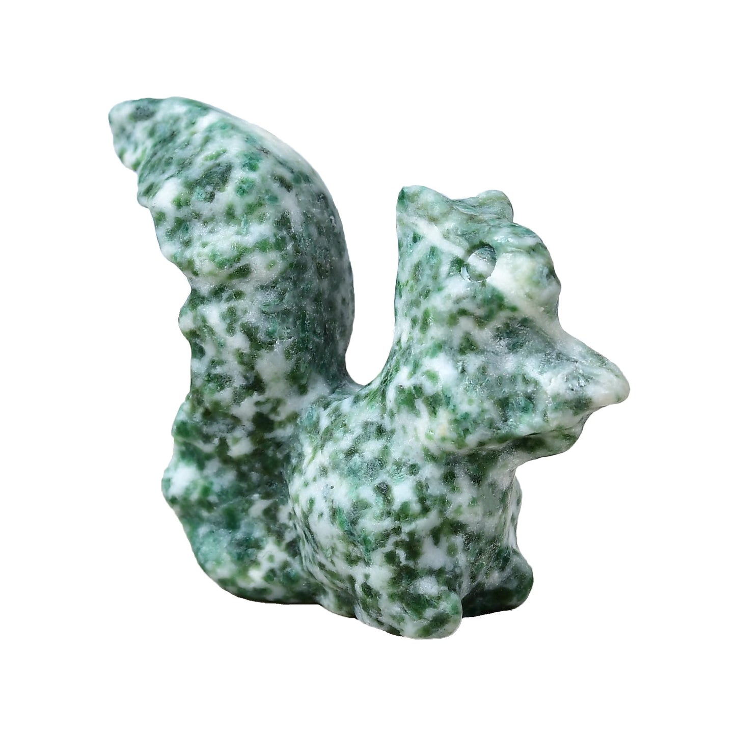 DZJXBZhu Qinghai Emerald Squirrel Crystal Healing Stone Spiritual Meditation Pocket Figurine Statue Natural Gemston Hand Carved Polished Home Room Office Desk Decoration Gift Collect