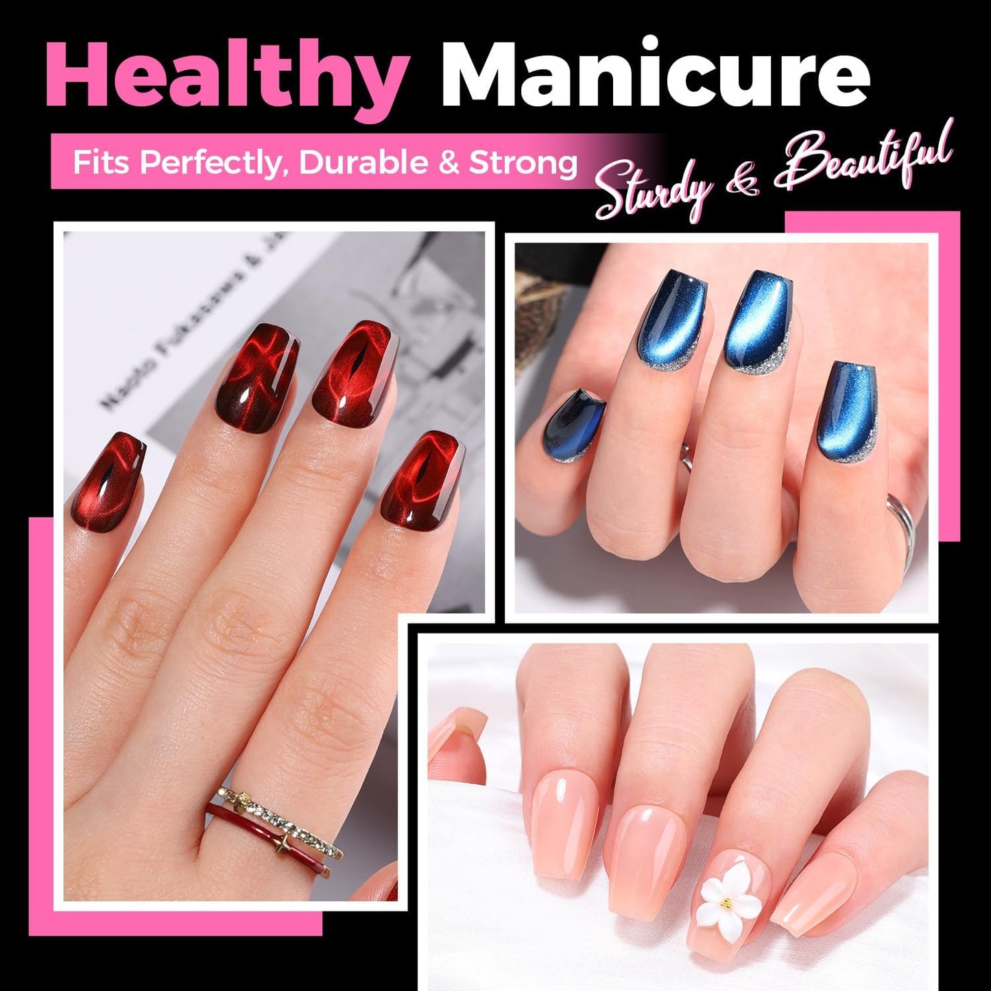 UNA GELLA Gel Nail Tips Coffin Short 15 Sizes Short Coffin Press On Nails Pre-Etched 300pcs Soft Gel Nail Tips Full Cover For Nails Extension Home DIY Salon