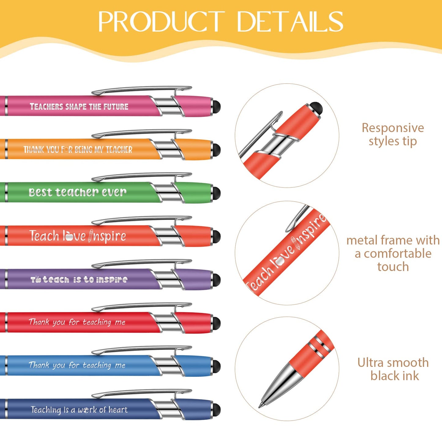 Sumind 32 Pcs Teacher Appreciation Gift Bulk Positive Ballpoint Pens and Journal Notebook Inspirational Notepad with Encouraging Quote for School Student Classroom Prize Office Supplies(Elegant)