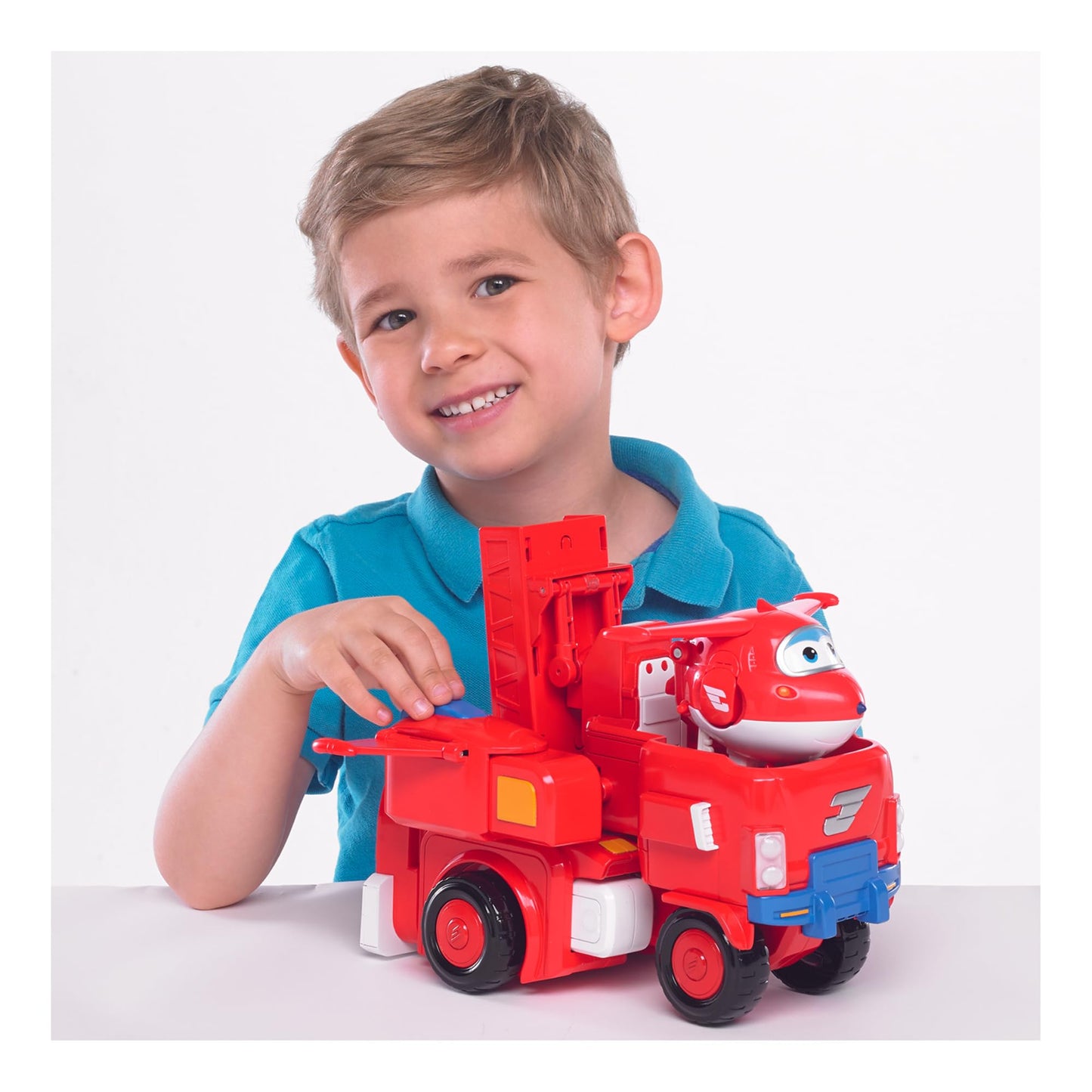 Super Wings 14" Transforming Jett's Super Robot Airplane | Action Figure | Ages 3-5 | Birthday Gift | Lights & Sounds