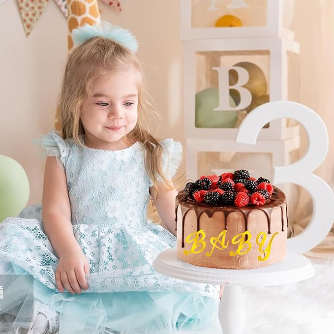 Gold Acrylic Alphabet Cake Topper Set