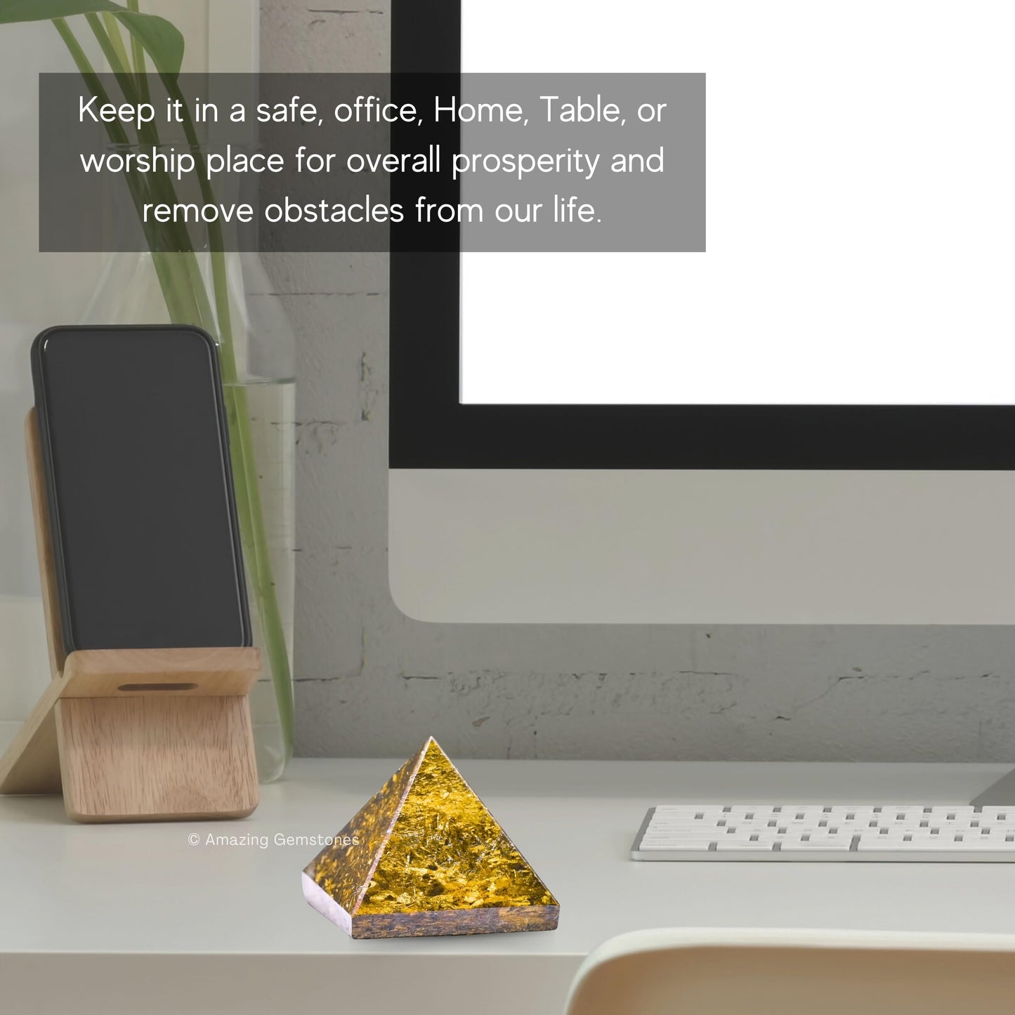 Amazing Gemstone Bronzite Pyramid Crystal Healing Stones - 1.5" Great Pyramid Figurine of Natural Stone Pyramid for Meditation, Reiki, Chakra Balancing and Crystal Pyramids Grid