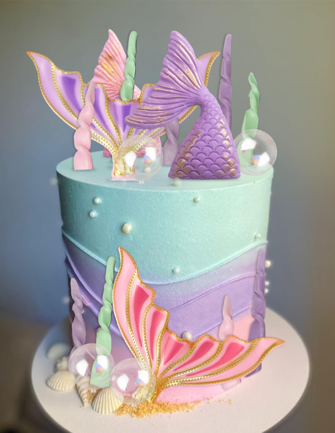Mermaid Cake Topper Under the Sea Cake Decoration Mermaid Tail Cake Topper for Under the Sea Party decors