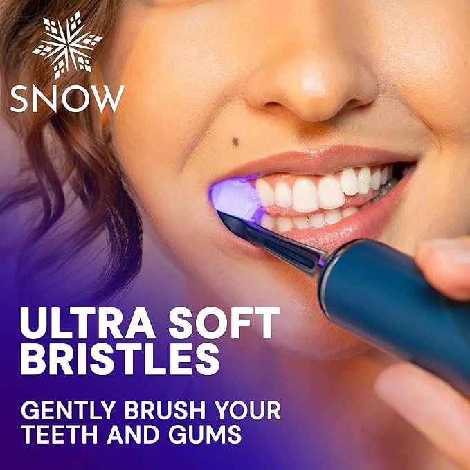 SNOW LED Whitening Electric Toothbrush | Dentist-Designed Electric Toothbrush for Adults | Sonic Technology, LED Light, Modes, Timer, Rechargeable Plaque Removal & Teeth Whitening Polar Blue Gen2
