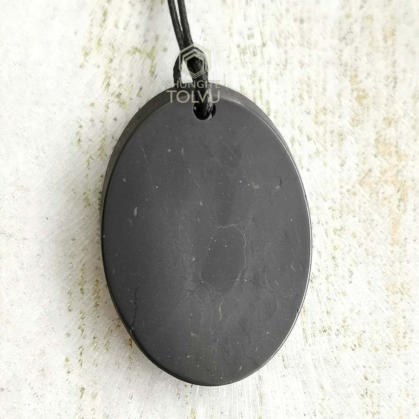 Shungite mineral Pendant "Goodness" - Authentic Russian Shungite black mineral necklace - Handmade - Tolvu