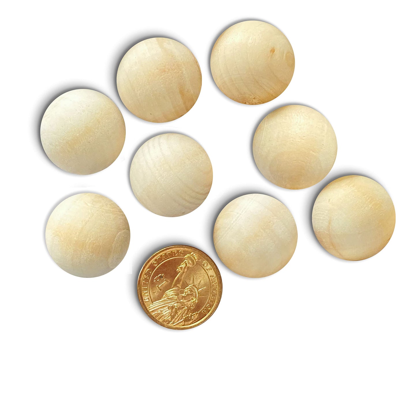100 Pieces 1 Inch Wooden Balls Round Wood Beads Unfinished Wooden Sphere for DIY Crafts