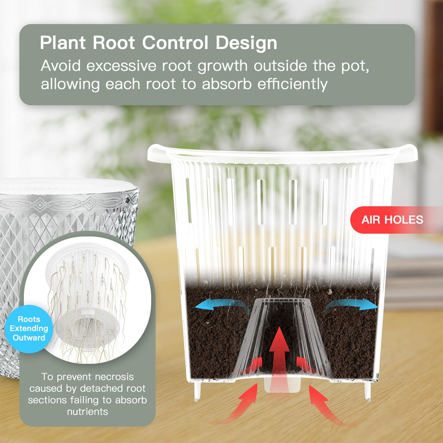 QCQHDU Hanging Planters for Indoor Plants, 2-Pack 5.7 Inch Self Watering Hanging Pots, Plastic Plant Hanger with Drainage Holes and 3 Hooks Chains for Garden Home (Clear)