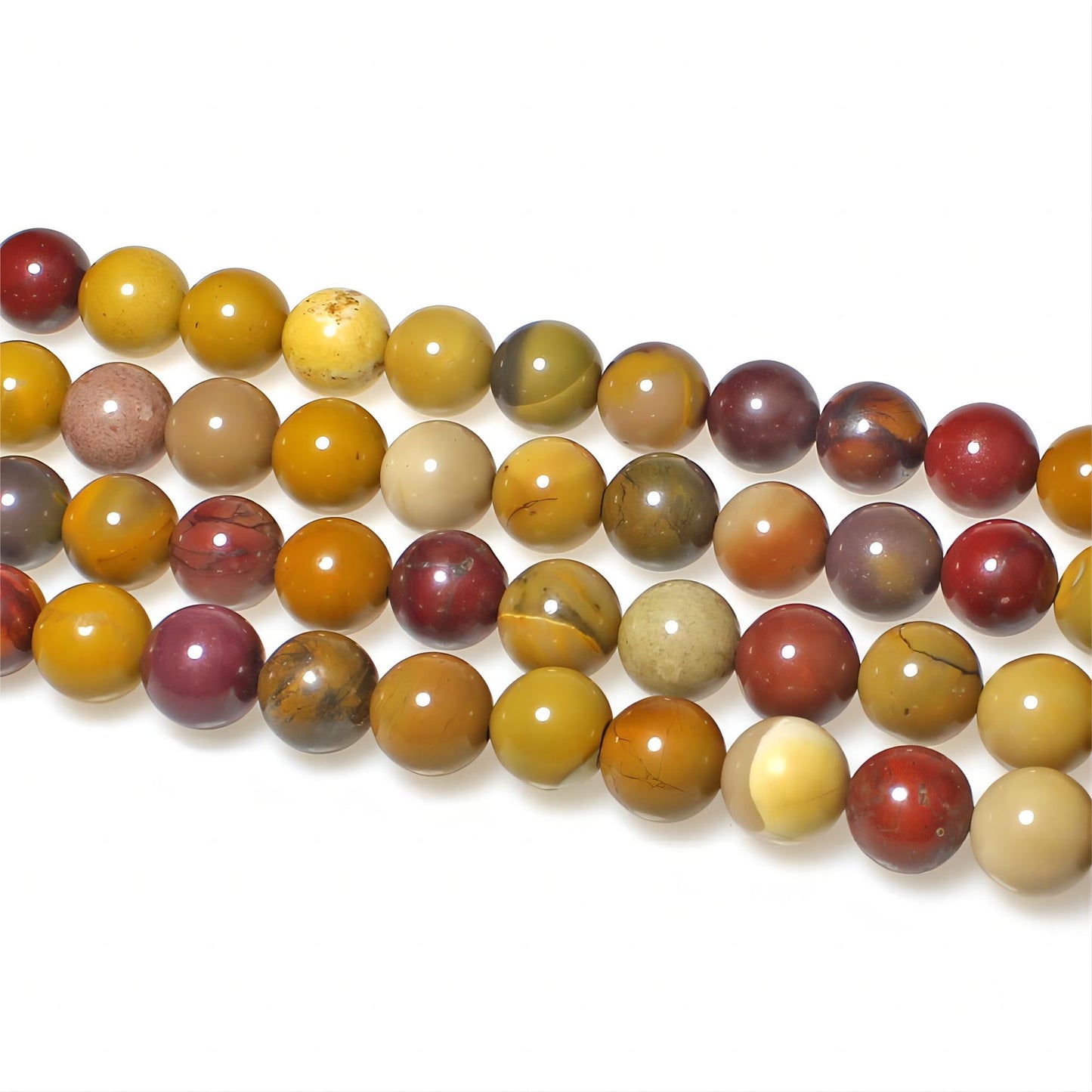 MJDCB Natural Stone Beads Moonkaite Jasper Egg Huangshi Round Loose Beads for Jewelry Making DIY Bracelet Necklace (6mm)