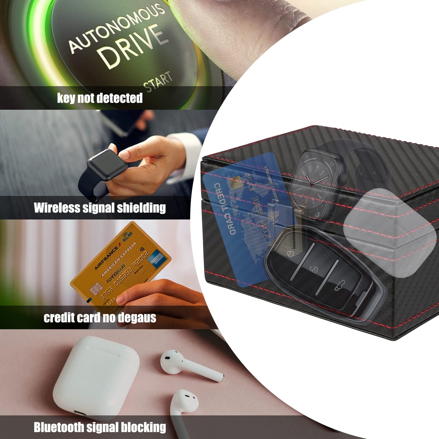 Diyife Faraday Box, RFID Box for Car Keys, Faraday Key Fob Protector Cage, Anti-Theft Key Fob Car Key Signal Blocking Shielding Box Gifts For Men, 4.6" x3.6" x2.5"