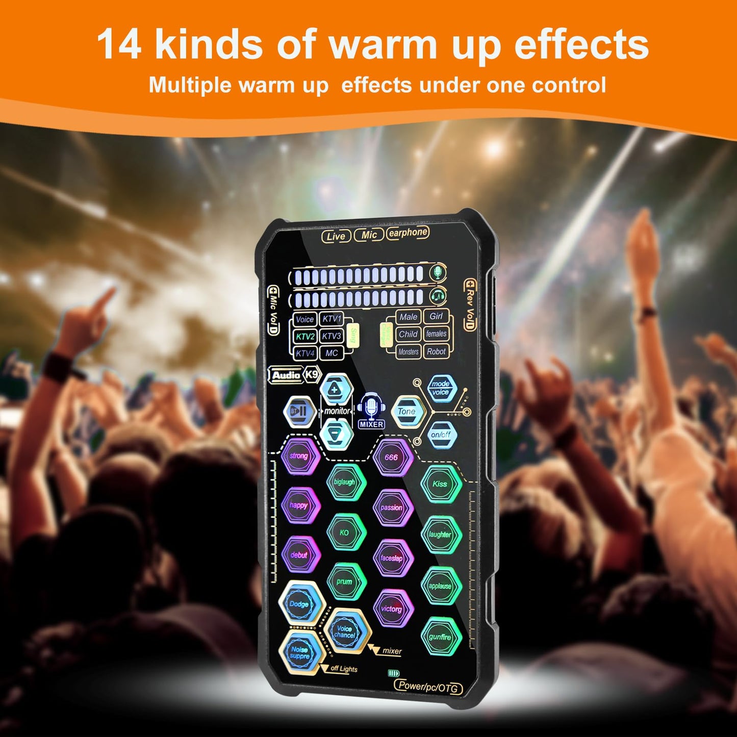 Small Handheld Sound Card Set for Podacsting, Broadcasting, Living, Singing, Recording, Gaming with Families, Friends, Gift,YouTube, TikTok
