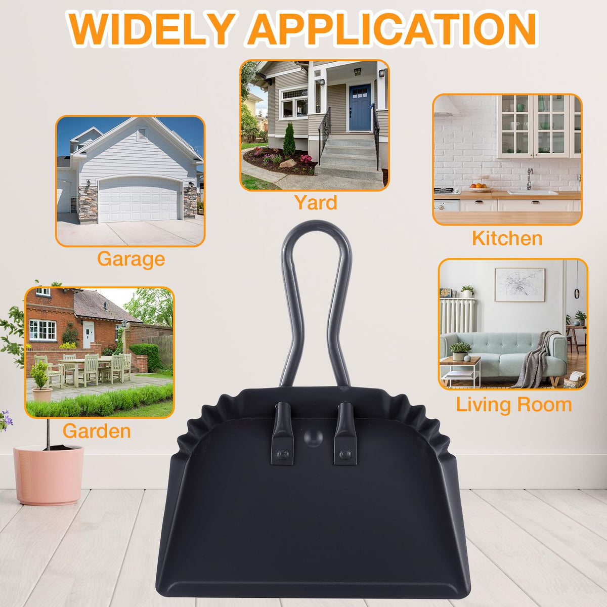 2 Pcs Heavy Duty Metal Dust Pans (2 Count)