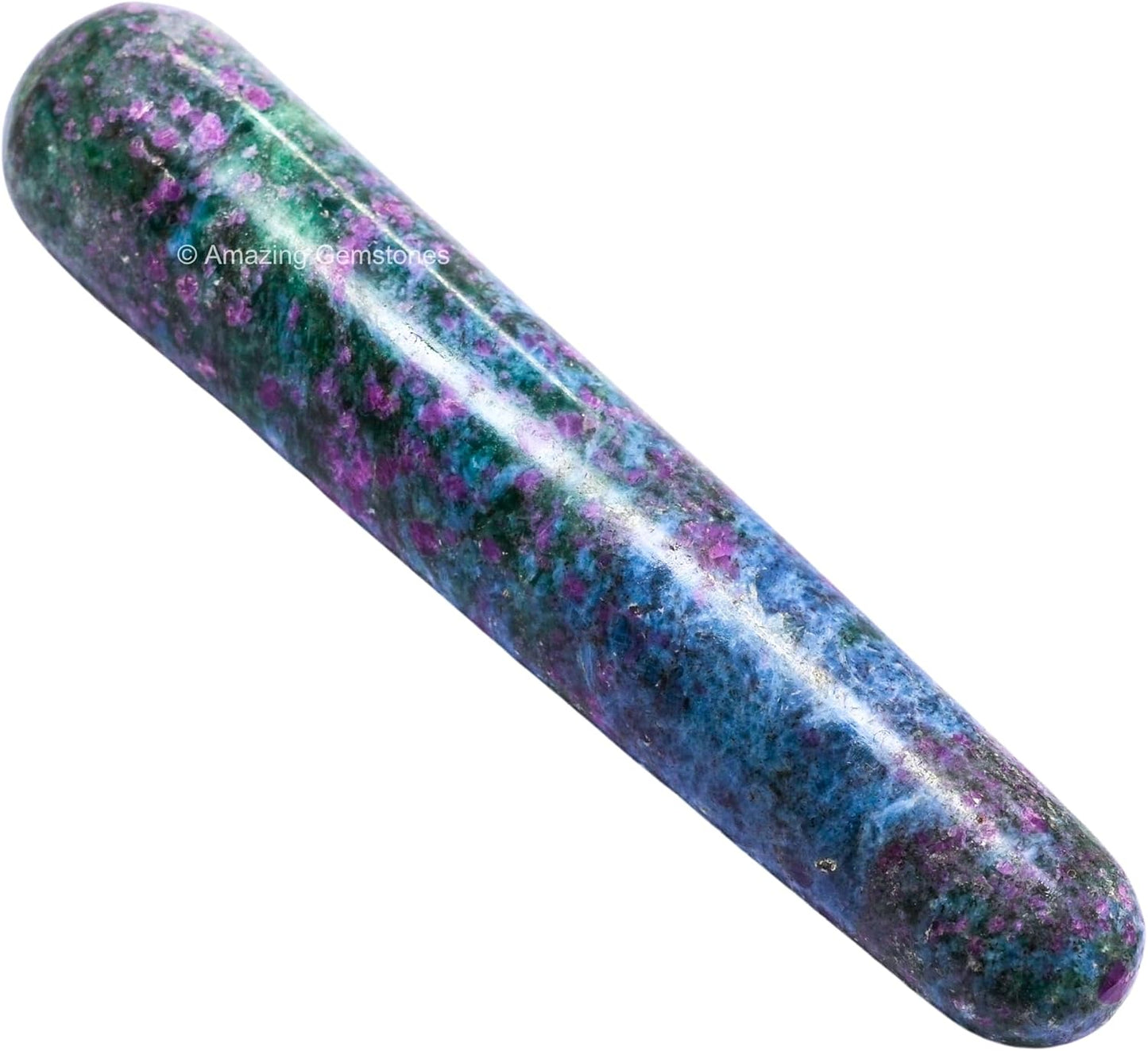 Amazing Gemstone Ruby Kyanite Crystal Wand Massage Stick - Pelvic Wand Gua Sha for Adults - Crystals and Healing Stones Massage Wands for Adults Gifts (Smooth)