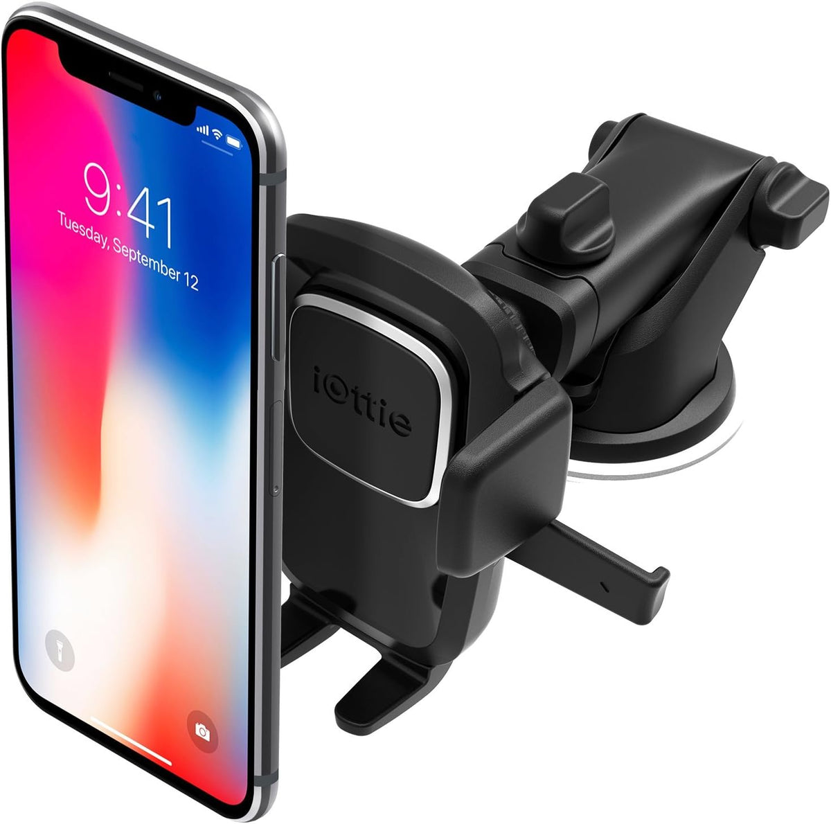 iOttie Easy One Touch Classic Dash & Windshield Universal Car Mount Phone Holder Desk Stand for -iPhone, Samsung, Moto, Huawei, Nokia, LG, Smartphones, Black