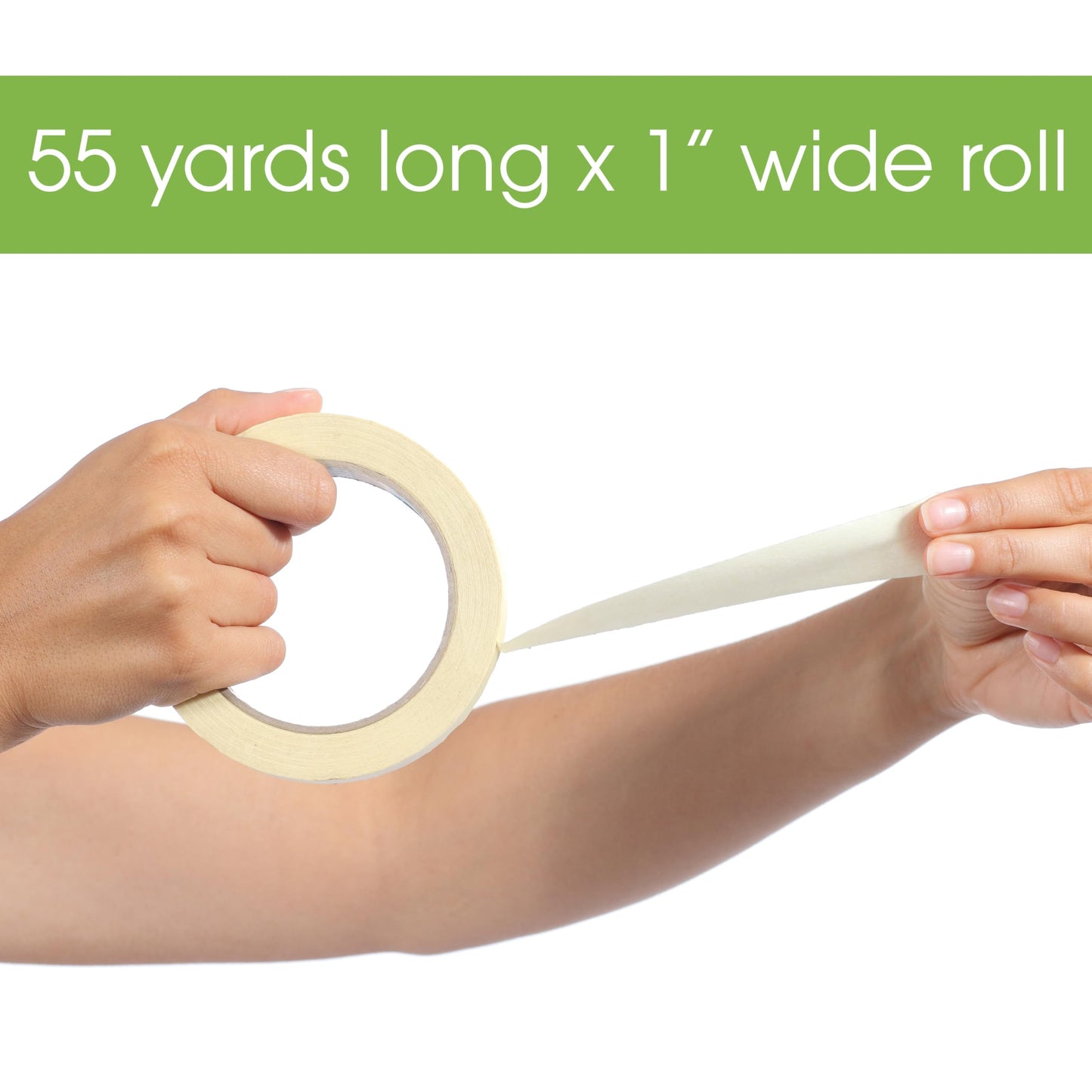 Masking Tape, 1 Inch x 55 Yards, Bulk 20 Pack, White Beige Color, Adhesive Painting Tape, Bulk Pack General Purpose Masking Tape, 20 Rolls x 55 Yards, 1100 Total Yards (20 Pack)
