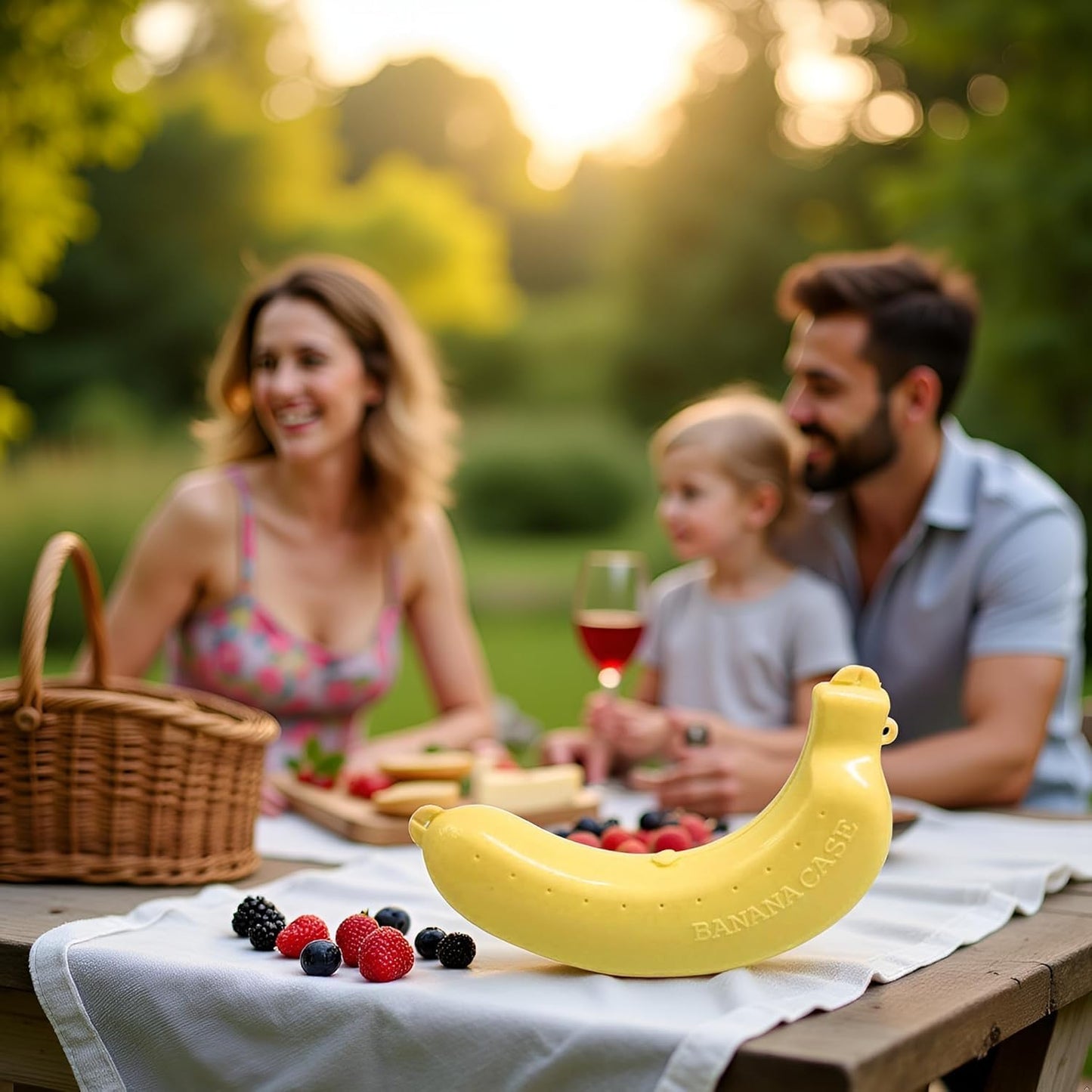 ZGLUZP 2 Pcs Yellow Banana Storage BPA-Free Outdoor Travel Case,Keep Fresh Banana Keeper and Protector, Cute Banana Carrier Storage Box for Picnic Camping,Food Containers，Container Sets