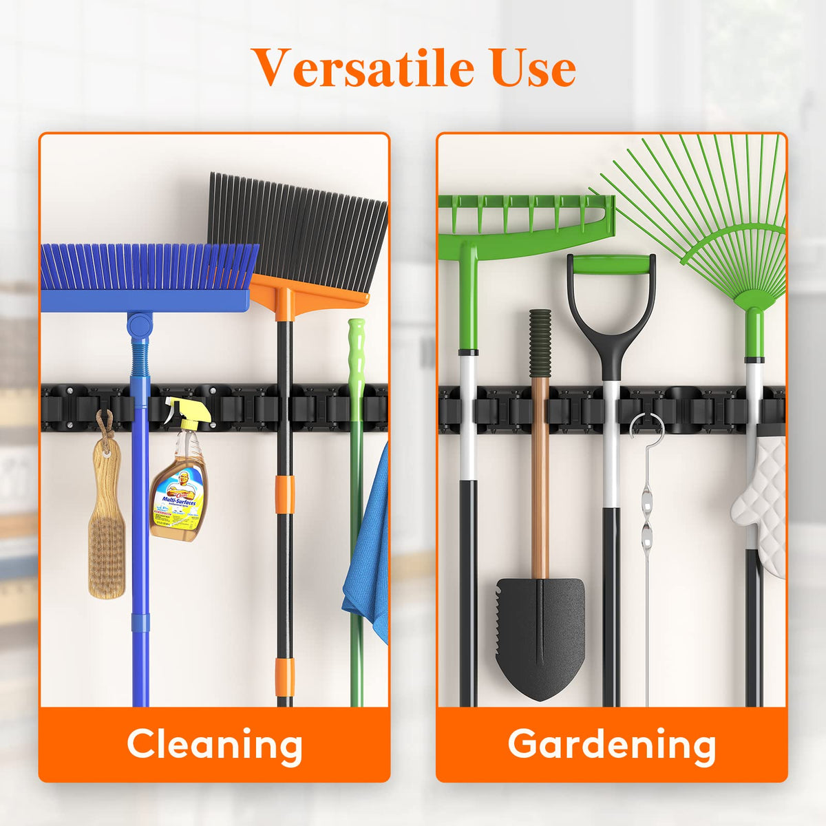 Mop and Broom Holder Organzier Wall Hanging Mount