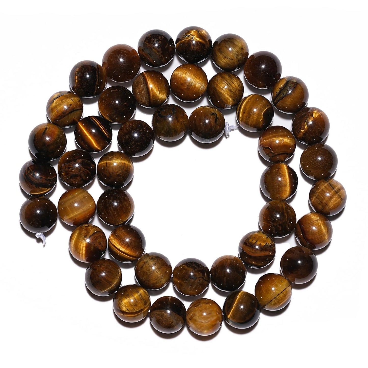 8mm Natural Yellow Tiger Eye Gemstone Beads Polished Round Smooth Stone Beads for Bracelets Jewelry Making 15inch Loose Beads
