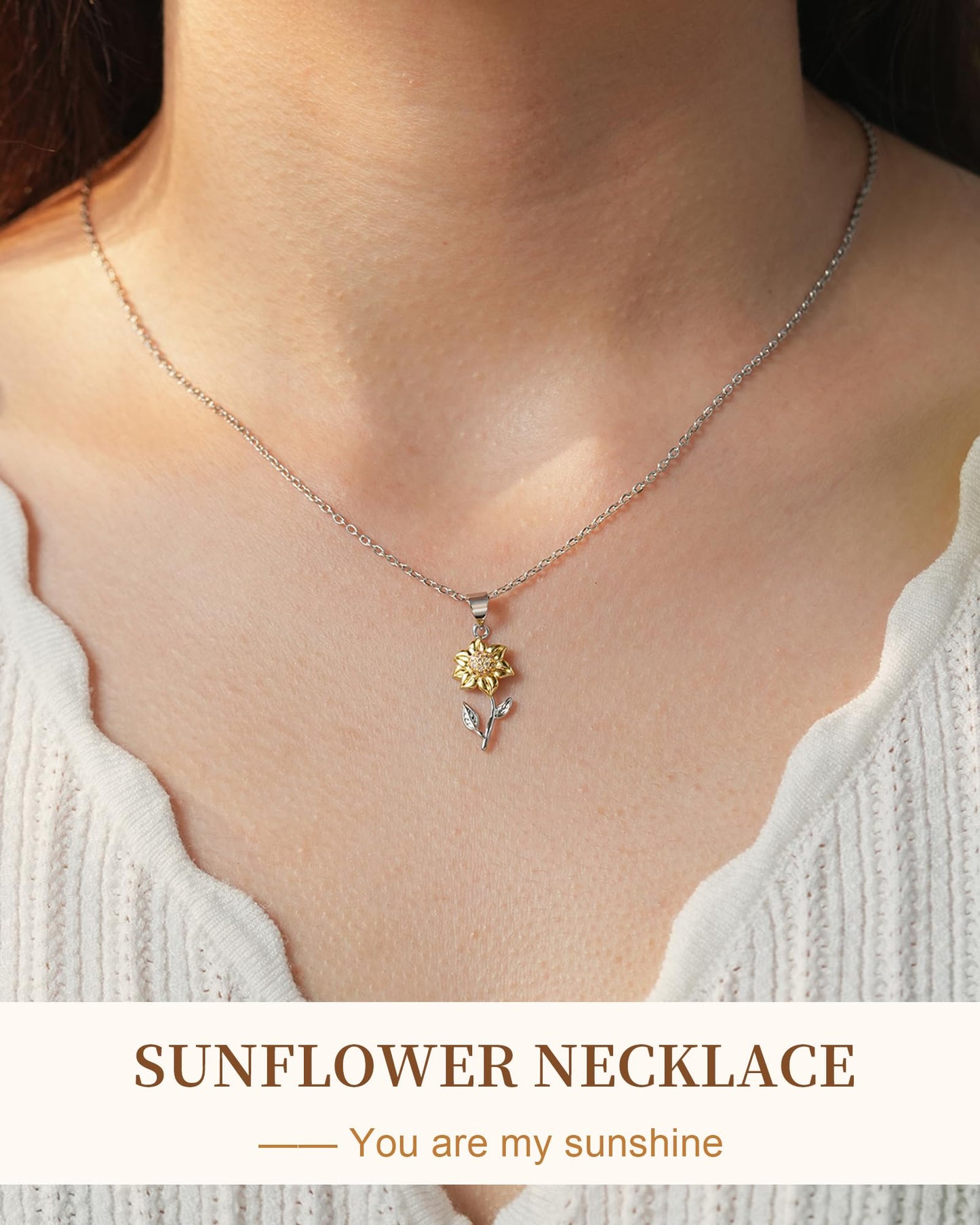 Tarsus Sunflower Gifts for Women, Sunflower Necklace Jewelry for Women Teenage Teen Girls Gifts Birthday Ideas 12 13 14 15 16 17 18 Year Old Girls Jewelry Inspirational Necklace