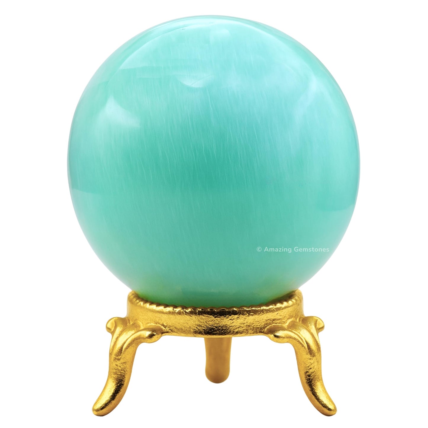 Amazing Gemstone Amazonite Crystal Ball with Stand - 2" Inches Crystal Sphere Meditation Balls for Witchcraft and Decorative Balls