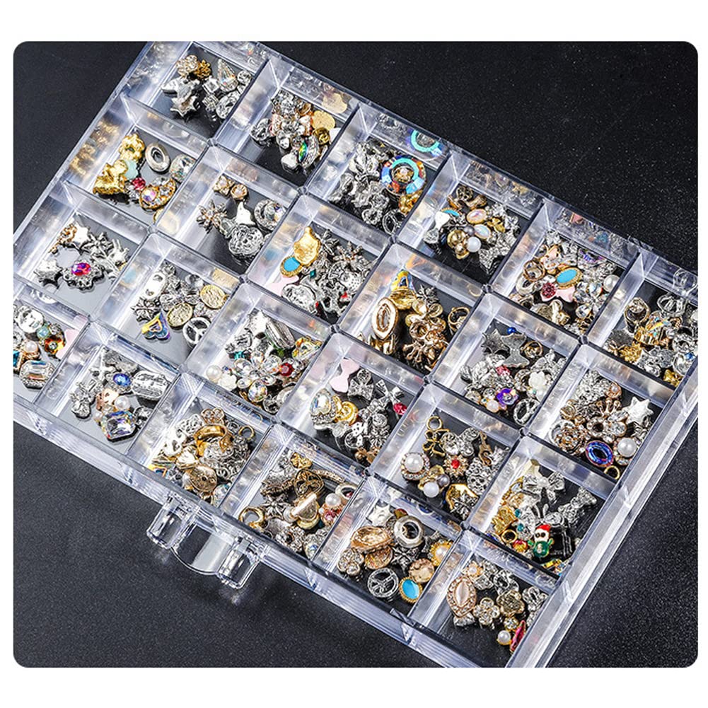 MIOINEY Compartment Storage Box 72 Grids Acrylic Organizer Box with 3 Drawers Storage Containers Transparent Organizer for Crafts Art Supply Painting Nail Tip Bead Earring Ring (Clear)
