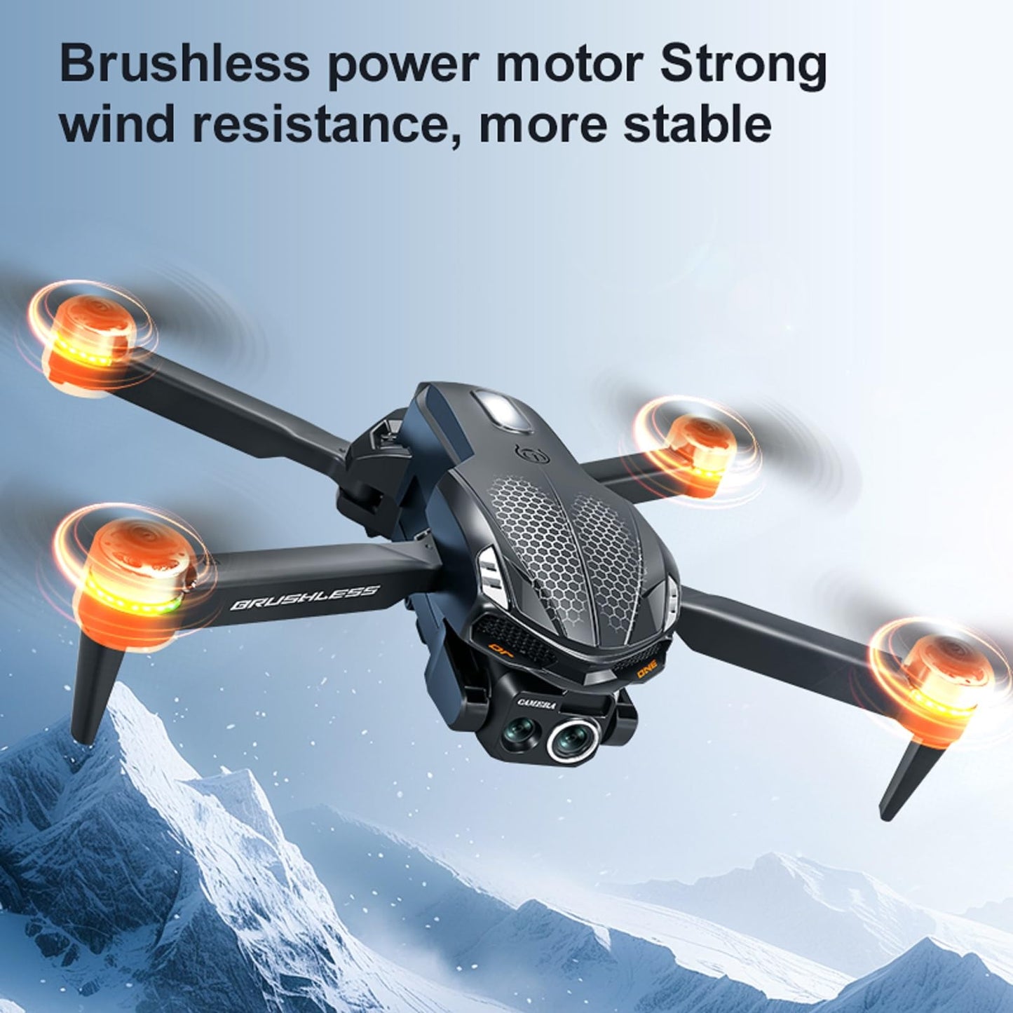 elecci S168 Drone with Screen Controller, Brushless Motor, Altitude Hold, One Key Take Off/Landing, Active Obstacle Avoidance, Black Carrying Case, Two-batteries.