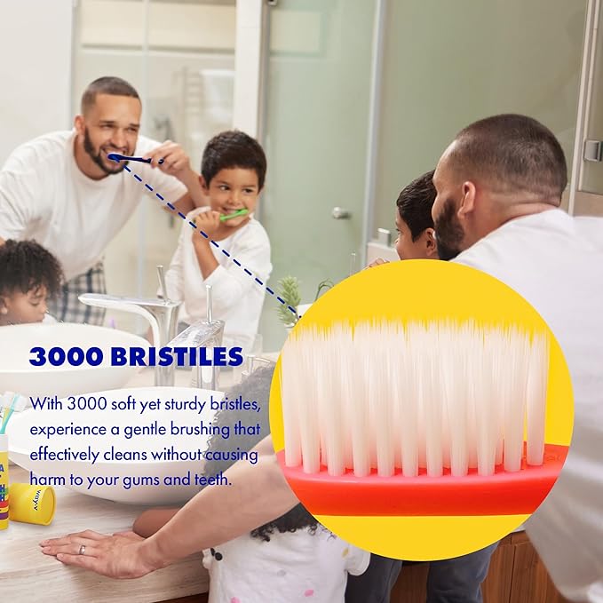 WAY.V Extra Soft Toothbrush Refill for Adults Sensitive Gums and Teeth with Individual Head Covers, 7 Pcs Manual Toothbrushes - Family and Guests - Green (7 Counts, Soft Bristle)