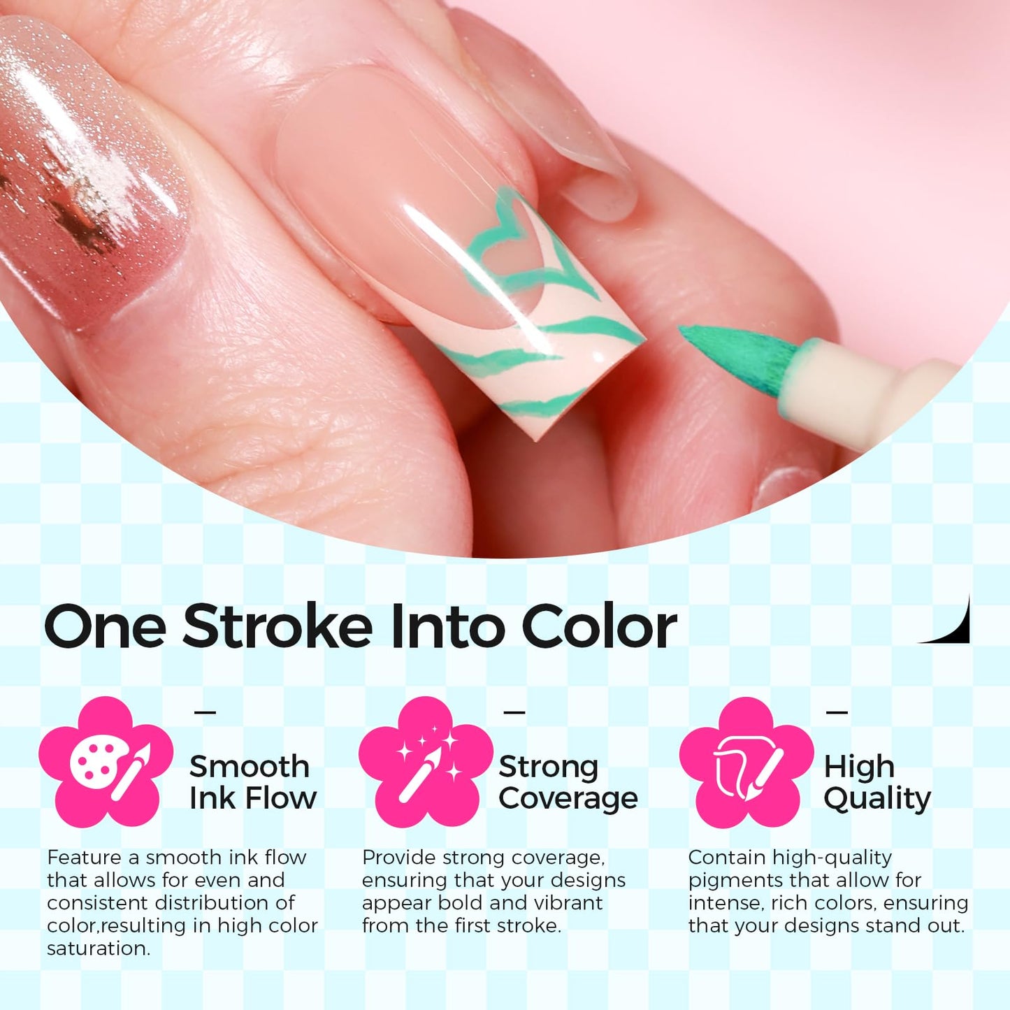 12 Color Nail Art Pens, 3D Nail Polish Pens Set 0.7mm Quick-Drying Acrylic Paint Markers Dotting Liner Drawing Pen Manicure Tools Set for Nail Design, DIY Home Salon Manicure Tools