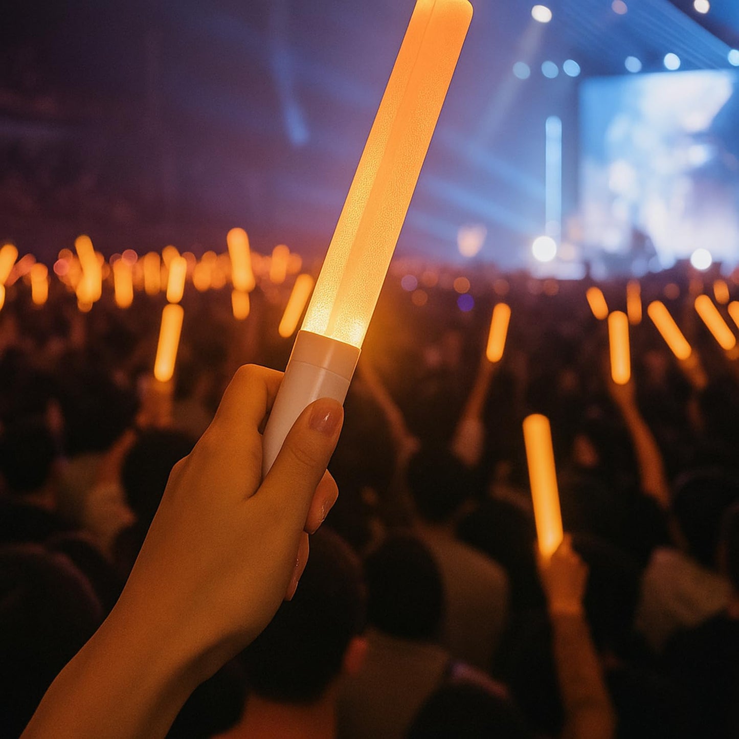 LED Glow Sticks Reusable Glow Party Favor Supplies Multicolor Light Up Stick Idol Concert LED Flashing Bright Glow Lightsticks for Wedding, Birthday, Raves, Concert, Halloween, Christmas (Black-2Pack)