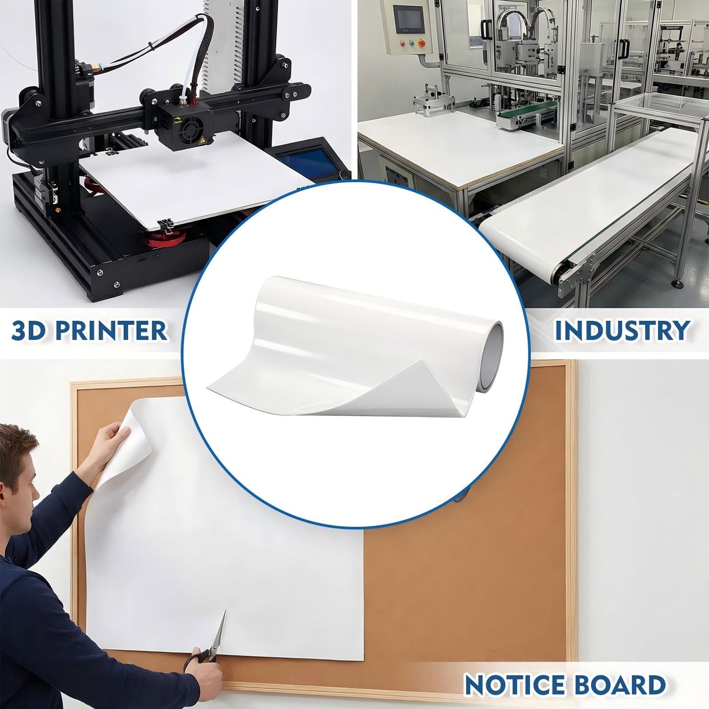 Eaasty 1 Roll 12" Width x 20 ft Length 468 Double Sided Adhesive Transfer Tape Sheet Roll for Bonding and Laminating