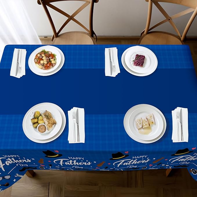 Happy Father’s Day Tablecloths, Blue 2-Pack