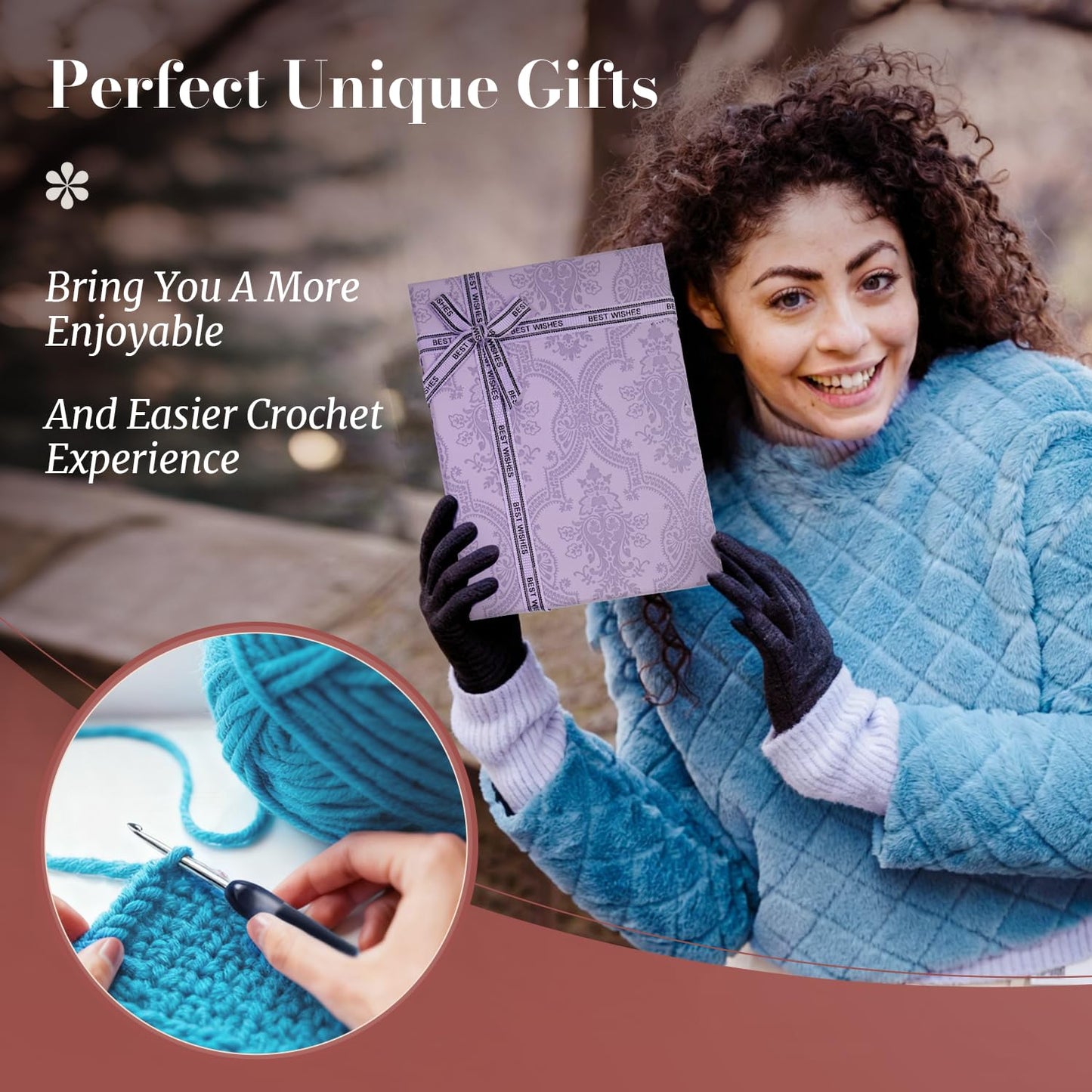 Yarniss Artisan Stainless Steel Crochet Hooks Set,2.0-4.0mm Handmade Crochet Needle with Ebony Handle for Beginners,Gift for Crocheter