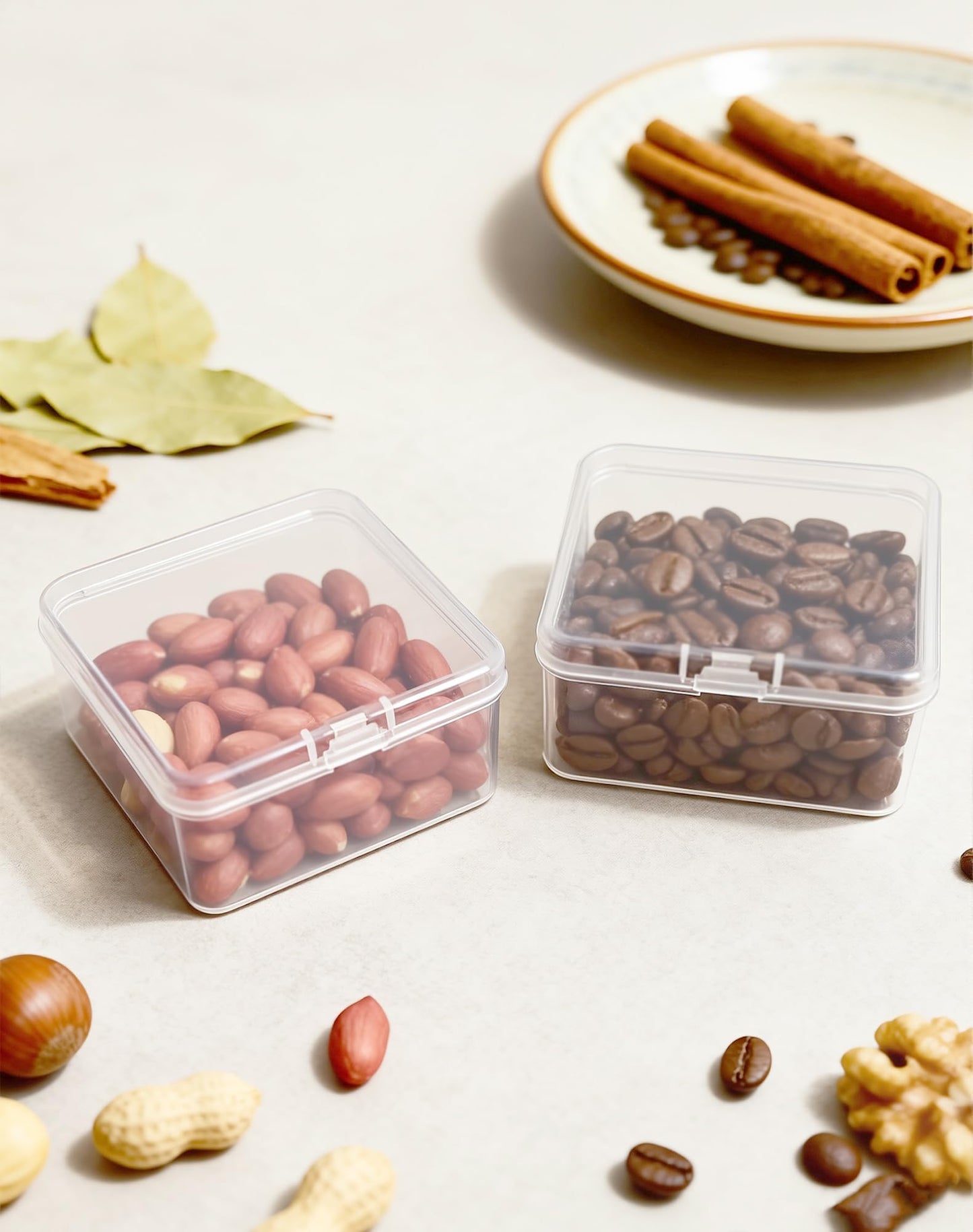 Forever bene 17 Pack Clear Plastic Storage Boxes with Lids, 3x3x1.4 Inches Square Organizer Containers for Small Parts, Crafts, Jewelry, SMT Components