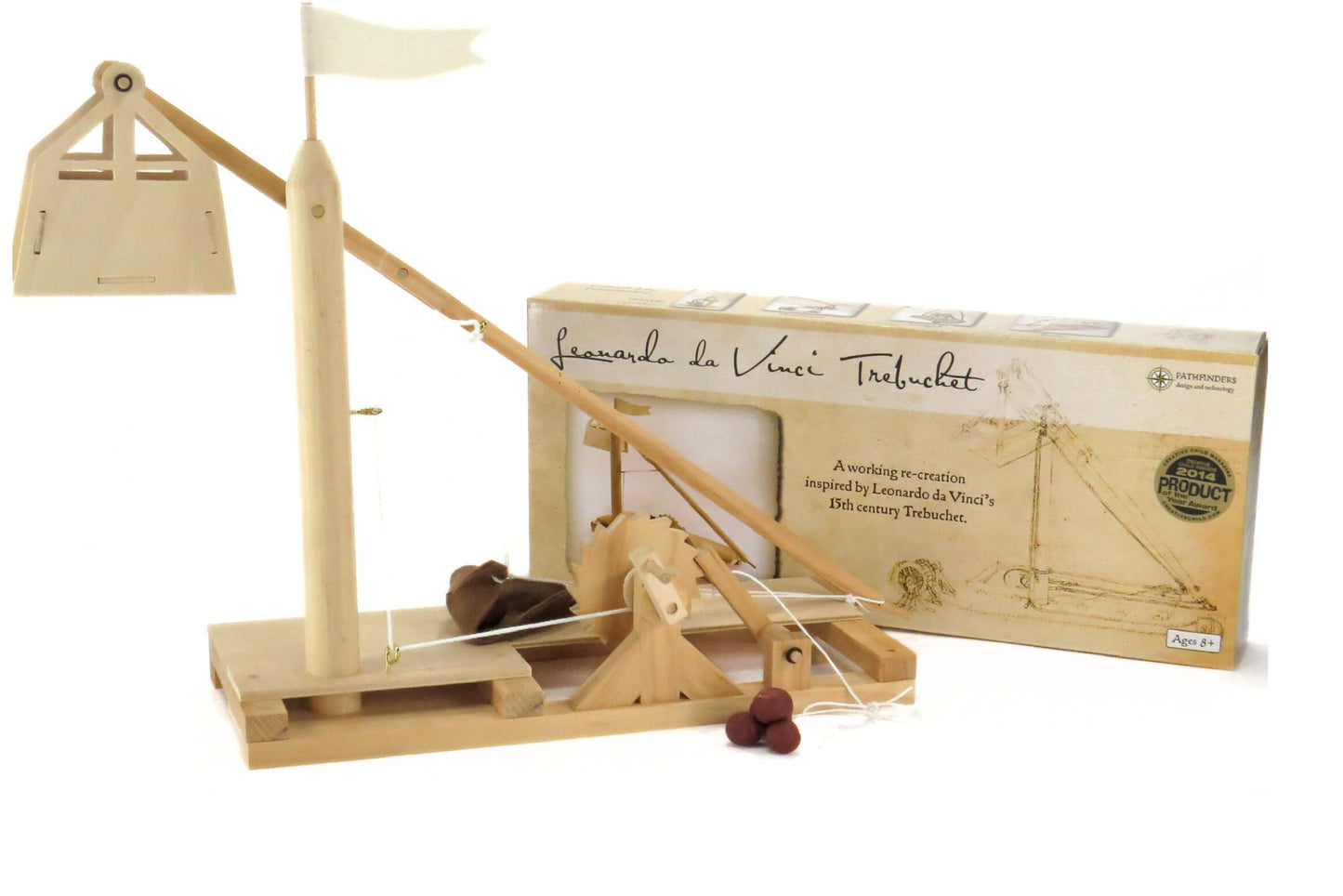 PATHFINDERS Leonardo da Vinci Trebuchet STEM Kit – Build Your Own Medieval Siege Engine – Educational Wooden Model for Teens & Adults, DIY Engineering Project, Science Experiment Gift
