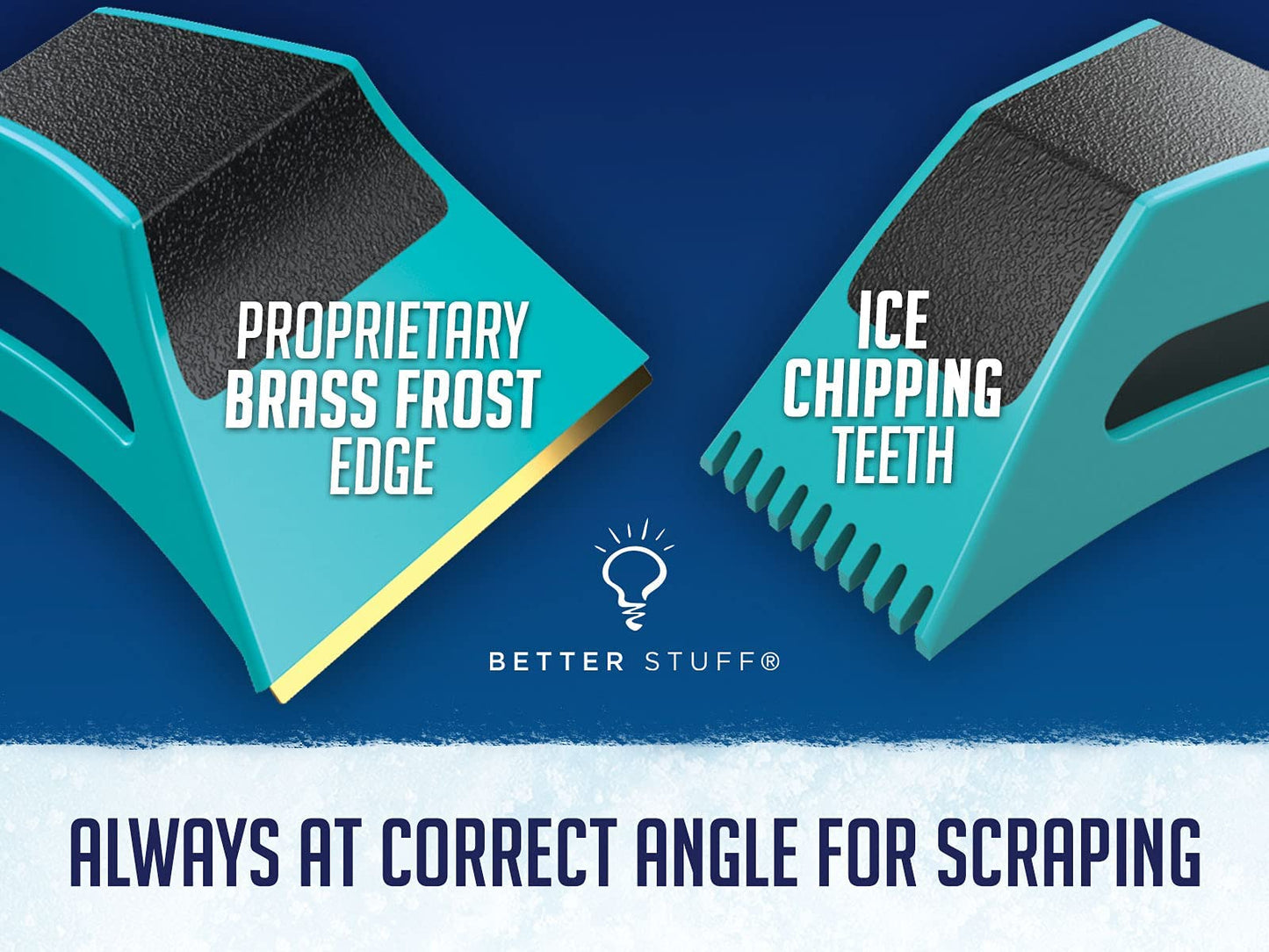 The Better Ice Scraper for Car Windshield | Fast, Efficient, Ergonomic | Magically Remove Ice and Frost from Auto Window | Patented Shape Shifting Technology | Durable Brass Edge | Compact | Pack of 1