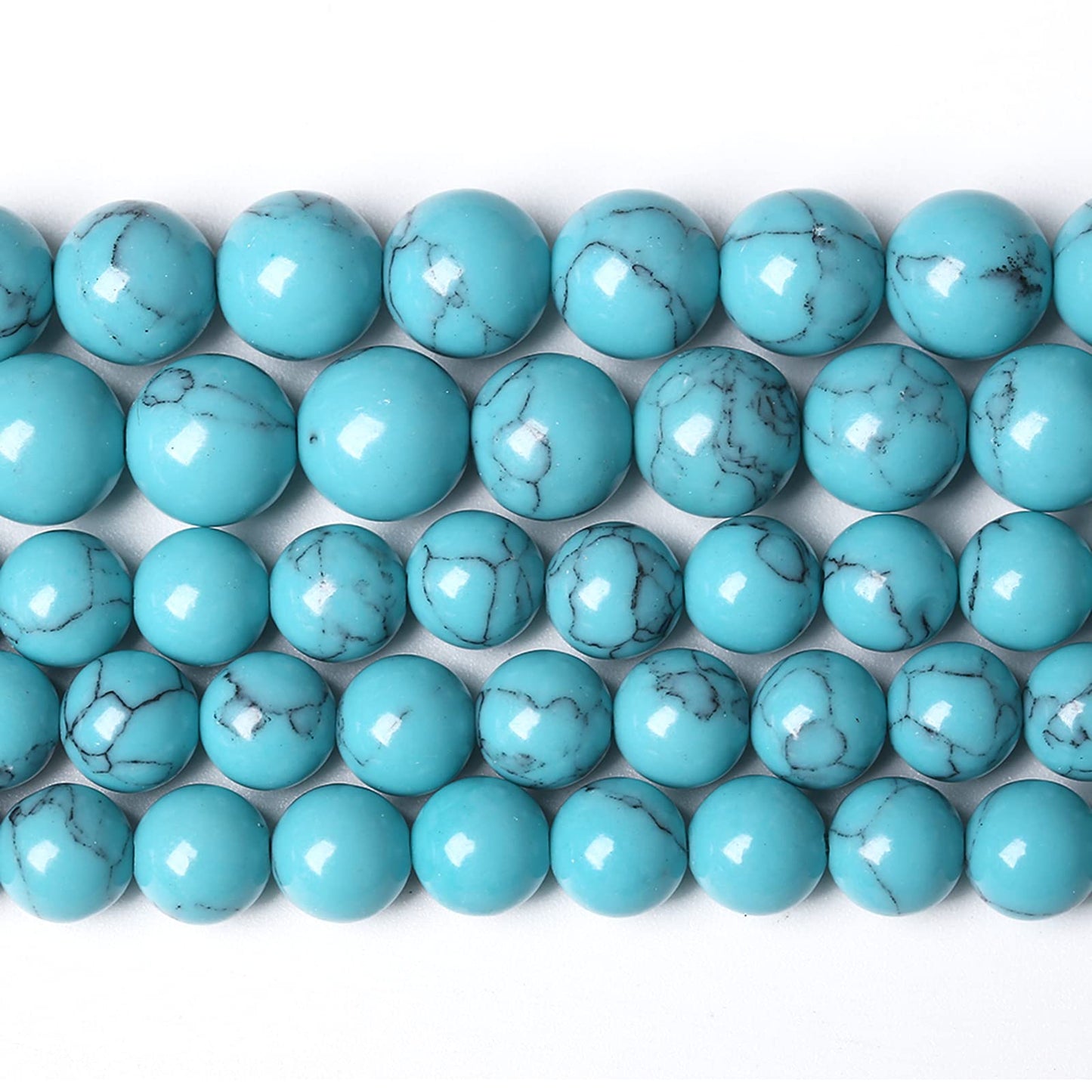 8MM 46PCS Light Blue Turquoise Spacer Loose Beads for Jewelry Making DIY Bracelet Necklace