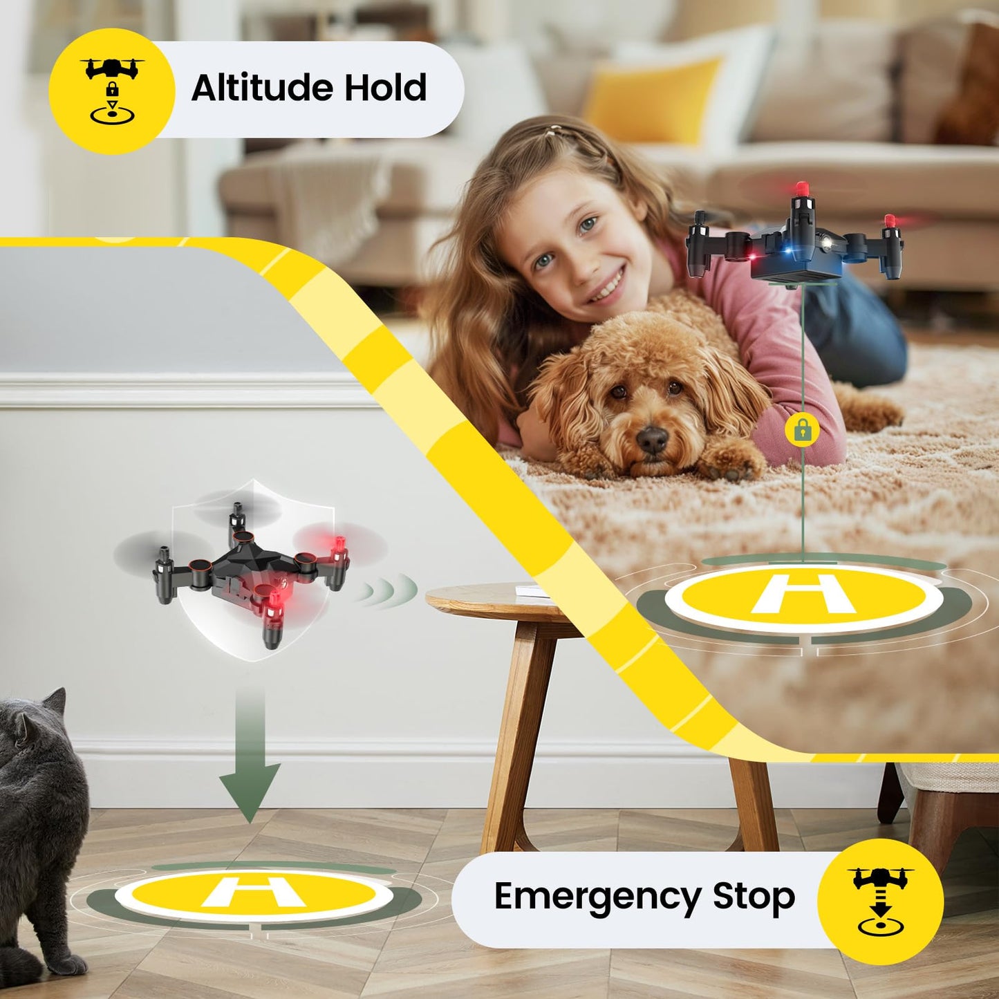 Holy Stone HS190 Foldable Mini Nano RC Drone for Kids Gift Portable Pocket Quadcopter with Altitude Hold 3D Flips and Headless Mode Easy to Fly for Beginners