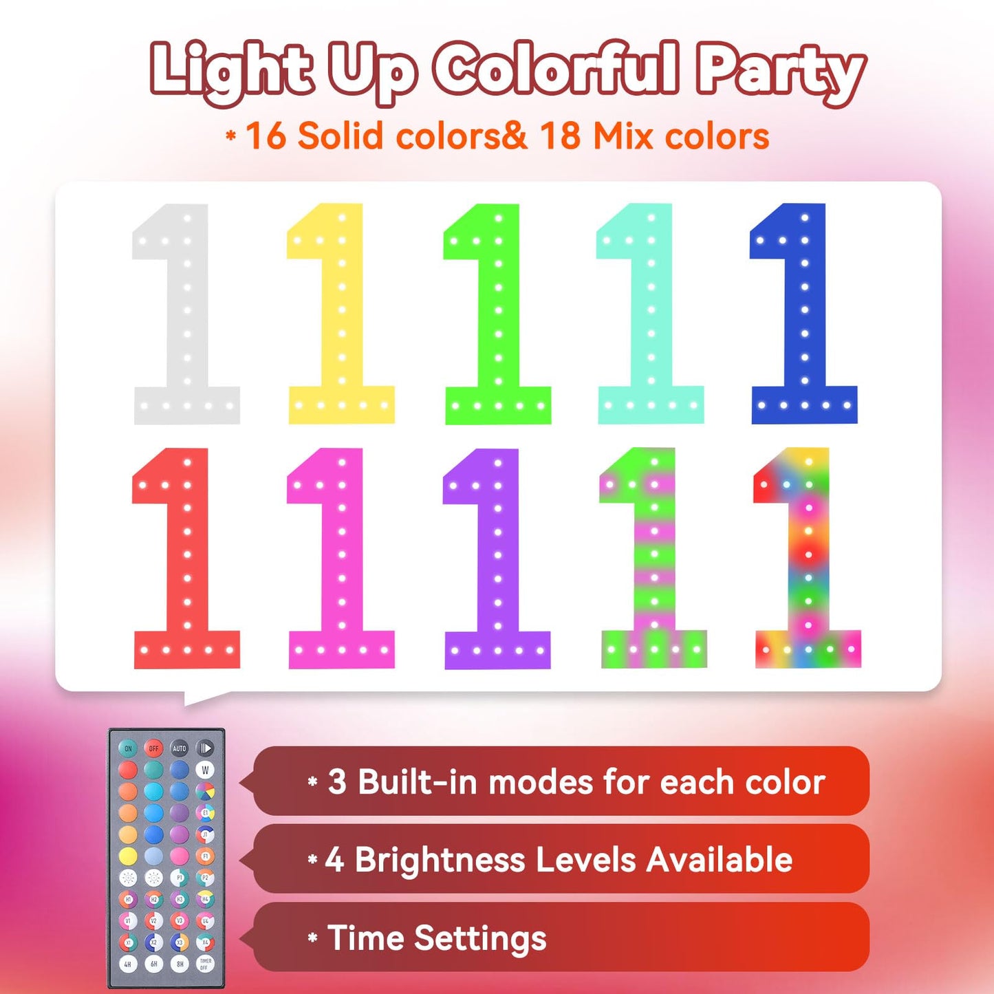 4FT Marquee Light Up Letters, 34 Colors Changing Marquee Letters M with Remote,Weighted Water Bag, Pre-Cut Foam Board Set Can Be Used for Birthday Party Wedding Event Baby Shower