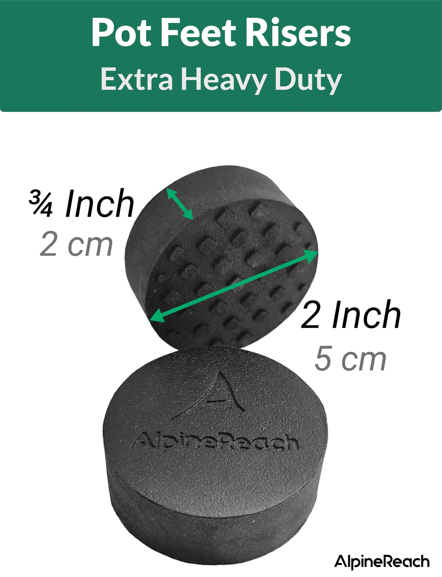 AlpineReach Extra Heavy Duty Pot Feet Risers 20 Pack & Adhesive Pads - Protect Healthy Plants - Strong Invisible Round Supports Small Large Flower Planters Stability - Outdoor Lifter Toes Elevator