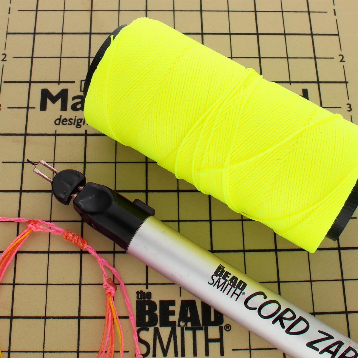 The Beadsmith Knot It Waxed Polyester Cord – Neon Yellow Color – 0.7mm Diameter – Light Wax, 144 Meters (472 Feet) Per Spool – Make Jewelry, Macrame, Friendship Bracelets and DIY Crafts