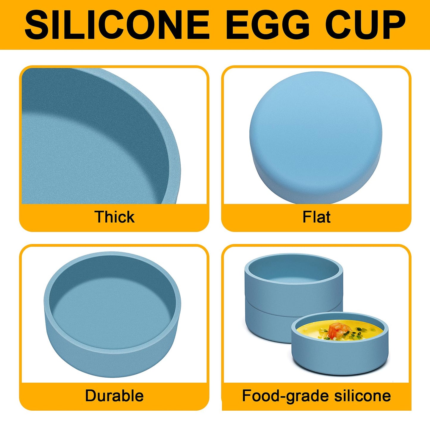 Egg Poacher Set of 3, Silicone Egg Poaching Cups with Lids for Microwave Egg Cooking, Toaster Oven Air Fryer Egg Mold Nonstick Poached Egg Maker