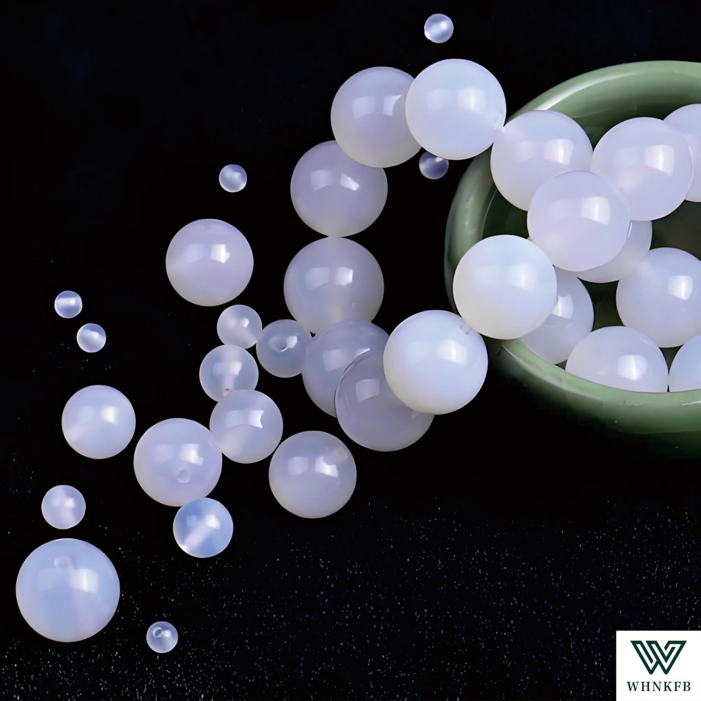 WHNKFB 10mm 50PCS Natural White Agate Round Beads, Banded Loose Stone Beads for Jewelry Making Craft - 4mm 6mm 8mm 10mm Options with Free Elastic Cord
